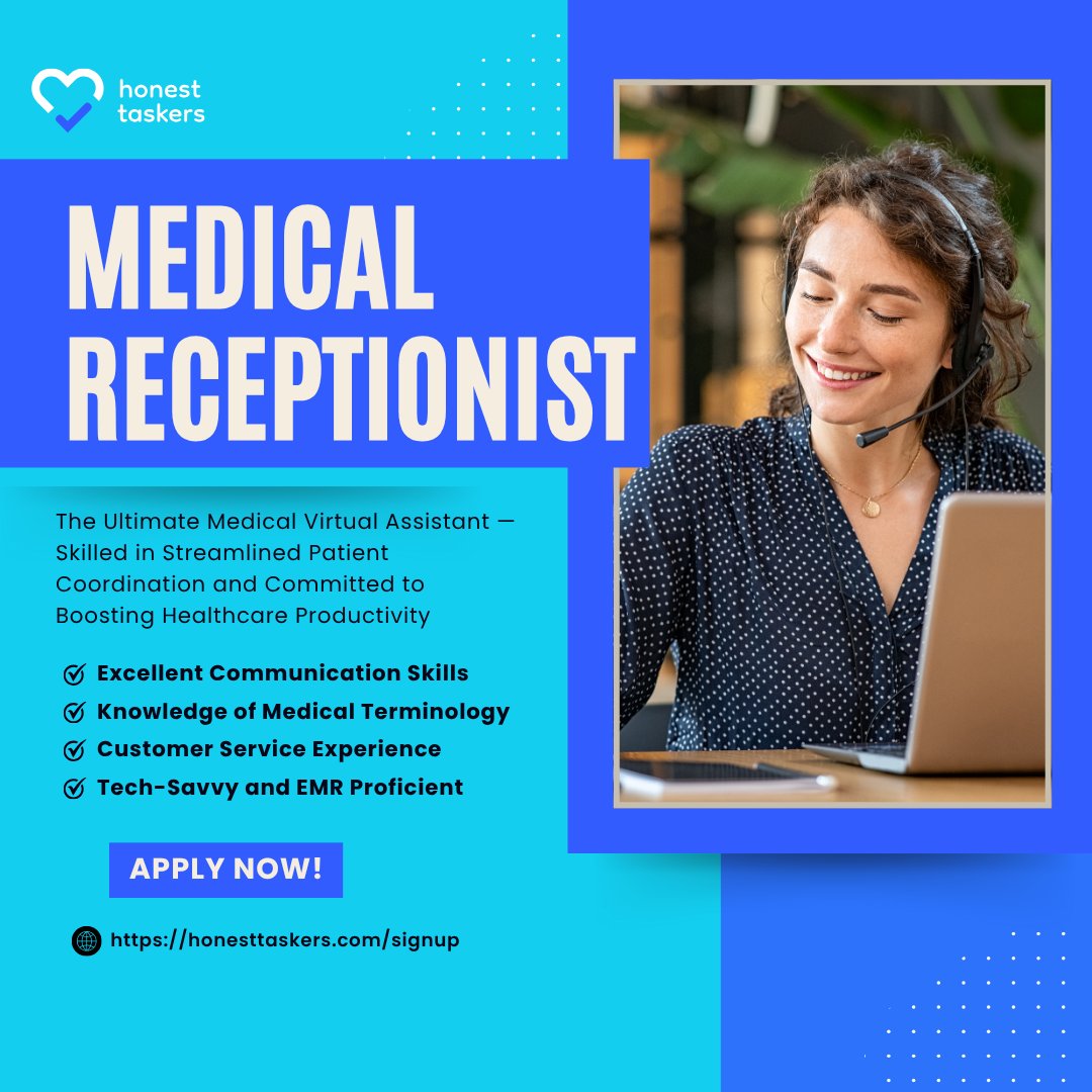 Honest - 🩺 WE'RE HIRING: MEDICAL RECEPTIONIST VIRTUAL ASSISTANT 💻 Do ...