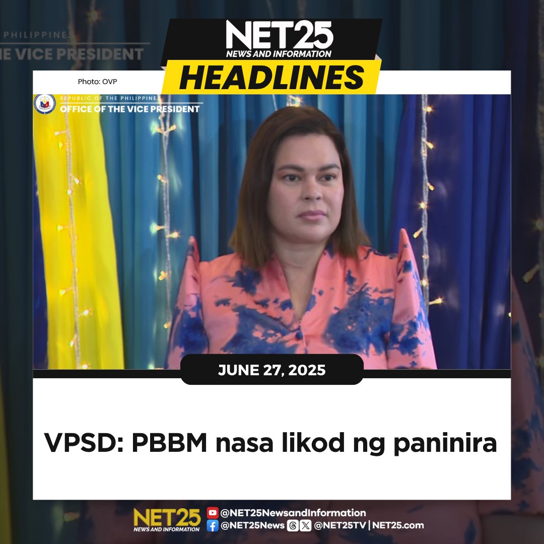 NET25 - Iginiit ni VP Sara Duterte na ginagawa umano ng administrasyong ...