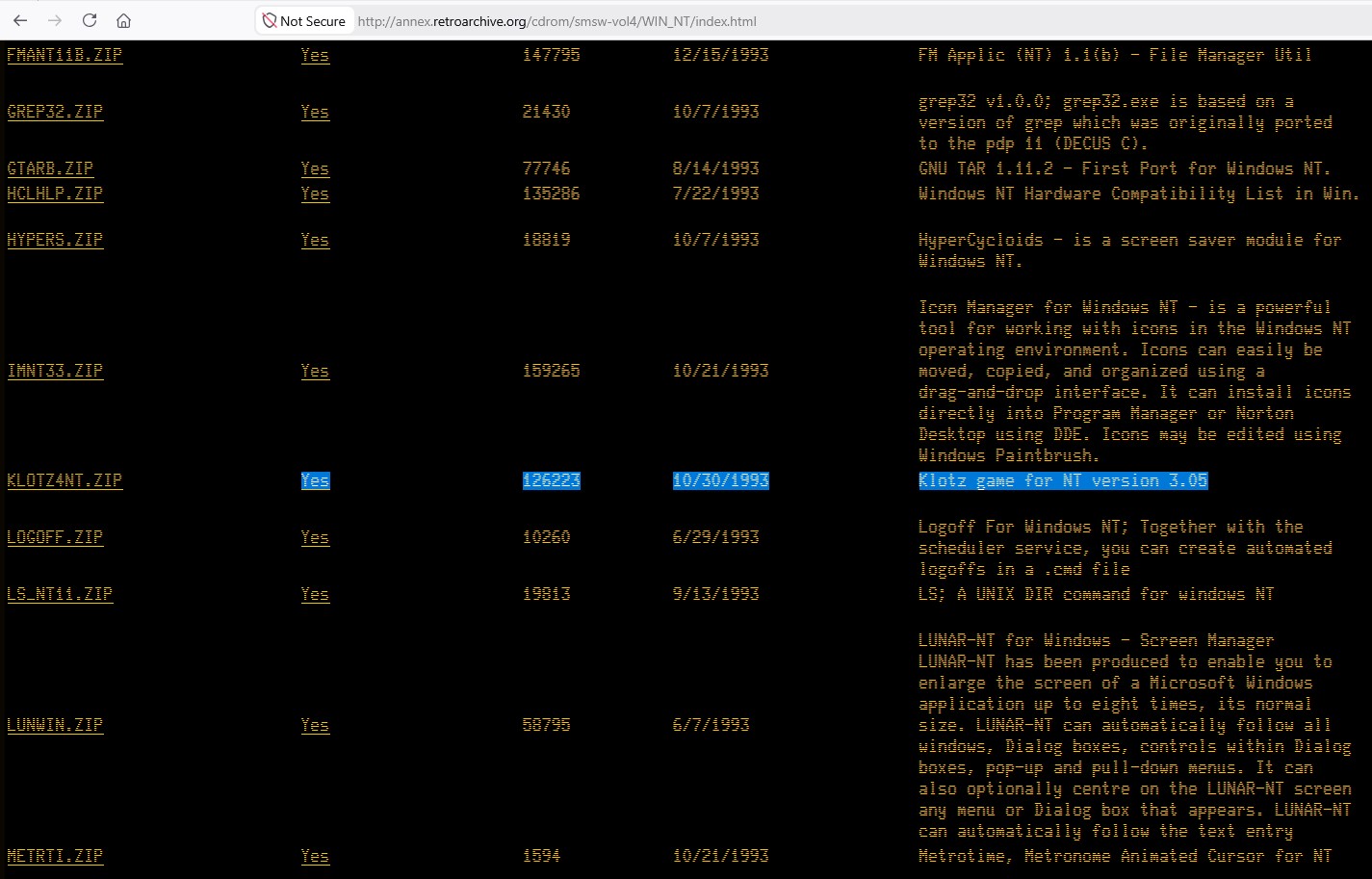 Games made for Windows NT 3.1