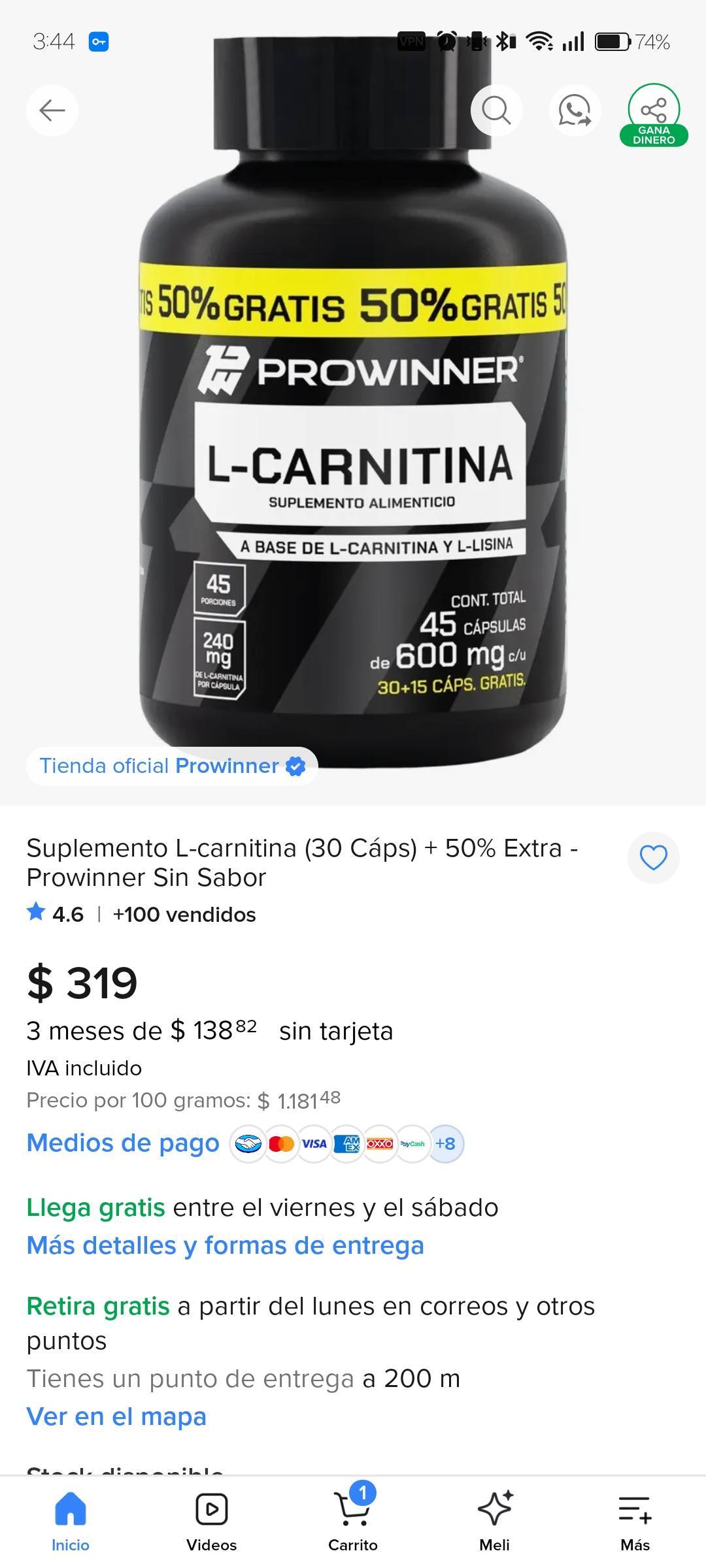 carnitina y l carnitina Suplemento L-carnitina (30 Cáps) + 50% Extra Ayouthveda 100% Pure Grapefruit Post-workout Pack Size:One Packet