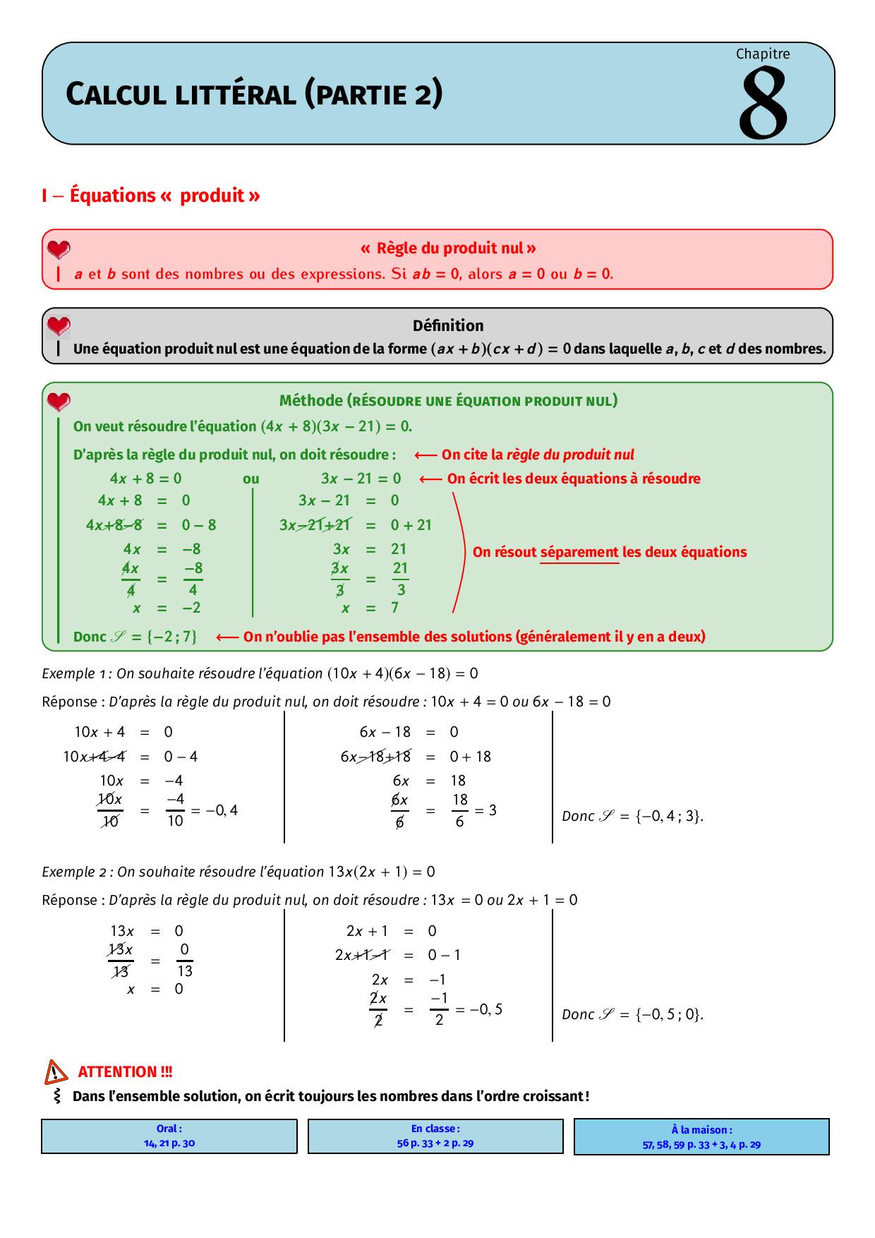 📘 Cours complet : Équations et... - math collège en ligne | Facebook