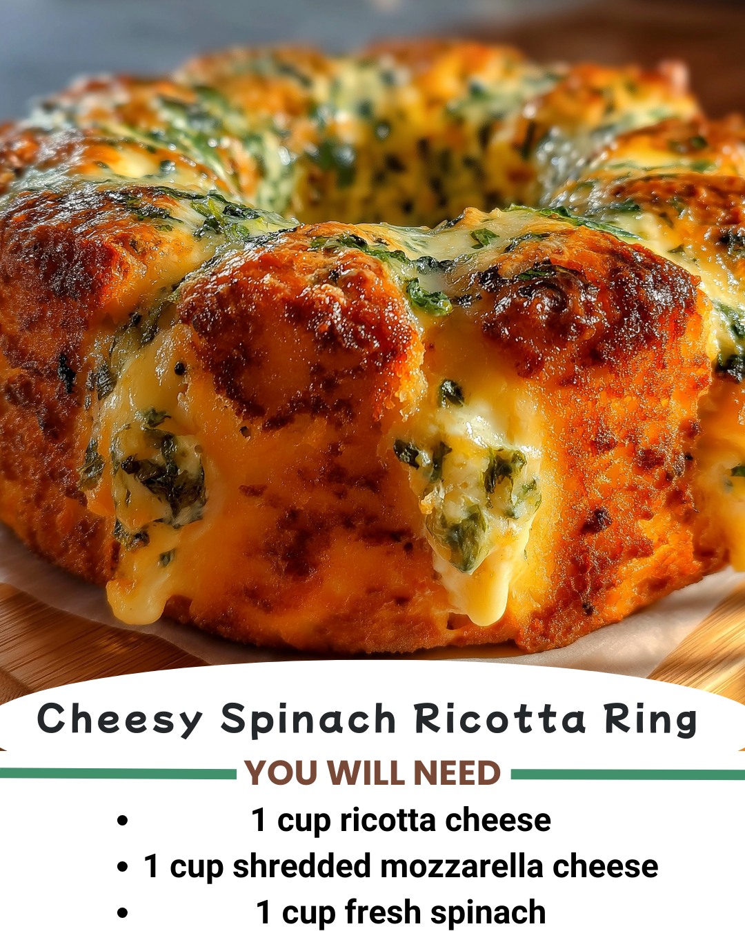 🧀🌿 Cheesy Spinach Ricotta Ring 🥯 ... - Cooking with Sabrina | Facebook