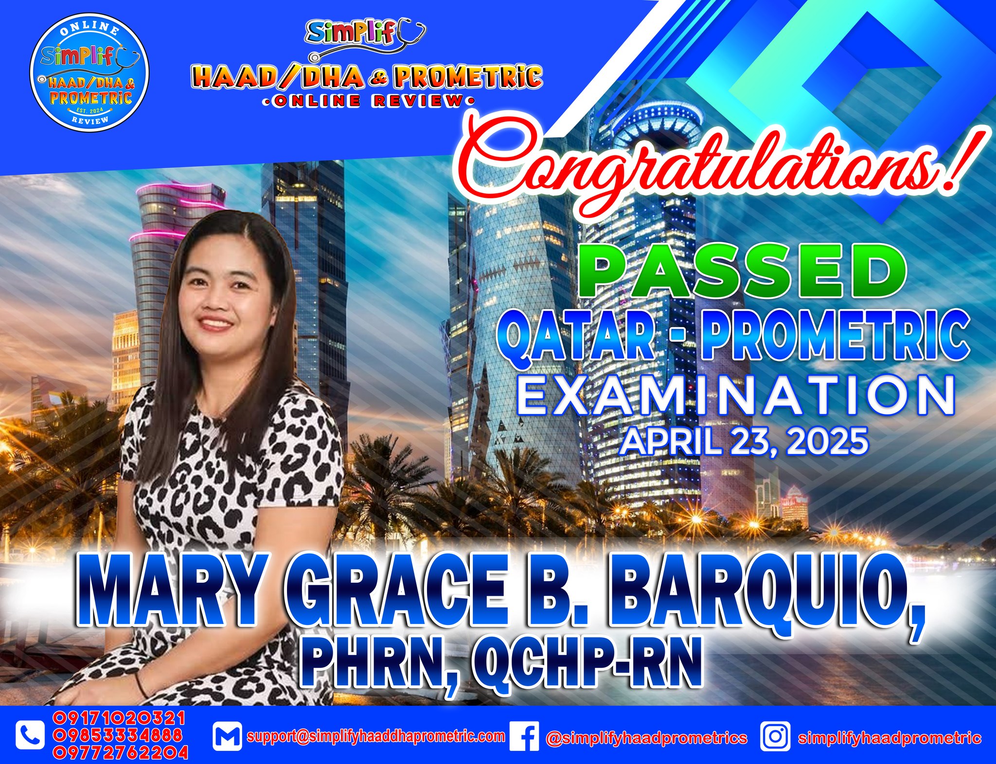 Simplify - 🔵𝗠𝗔𝗥𝗬 𝗚𝗥𝗔𝗖𝗘 𝗕.𝗕𝗔𝗥𝗤𝗨𝗜𝗢,𝗣𝗛𝗥𝗡, 𝗤𝗖𝗛𝗣-𝗥𝗡 Exam Date: APRIL 23 ...