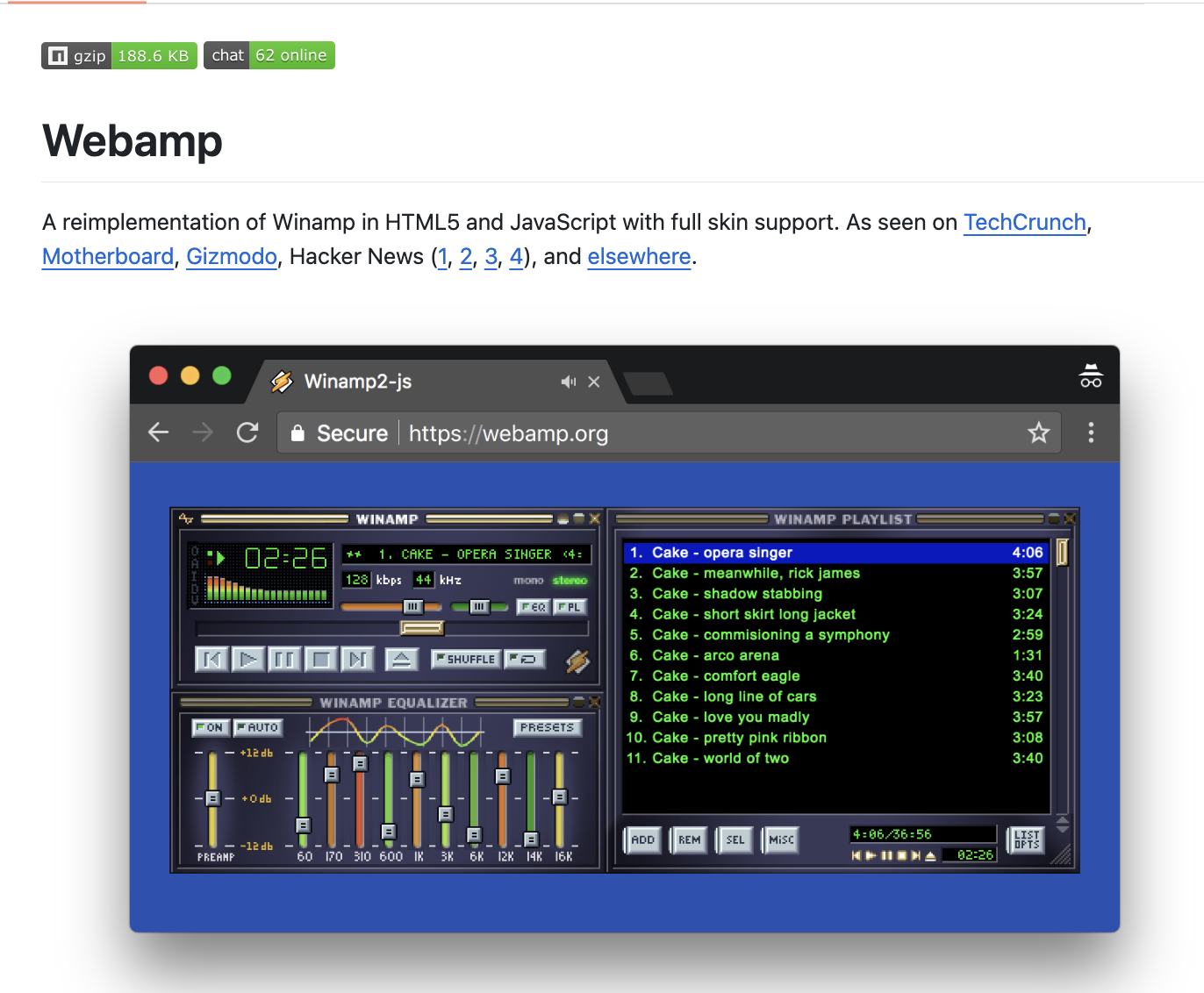 Tech Pulse - Winamp 2 reimplemented for the browser | Facebook