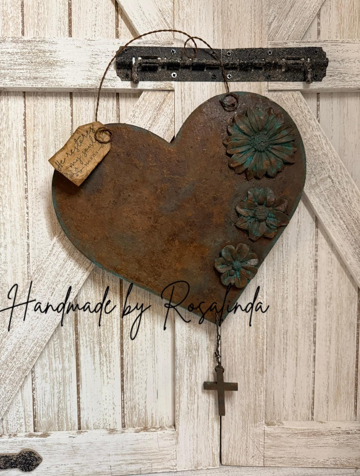 Here’s a rusty heart I made during... - Handmade by Rosalinda | Facebook