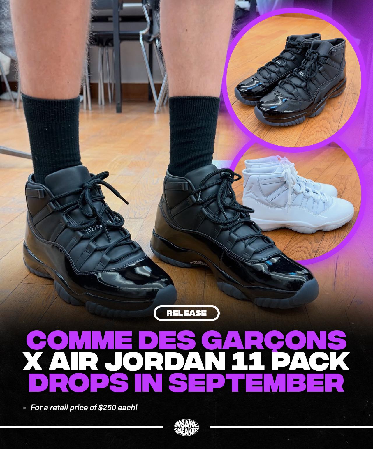 First look at the Comme des Garçons x Air Jordan 11 set to drop