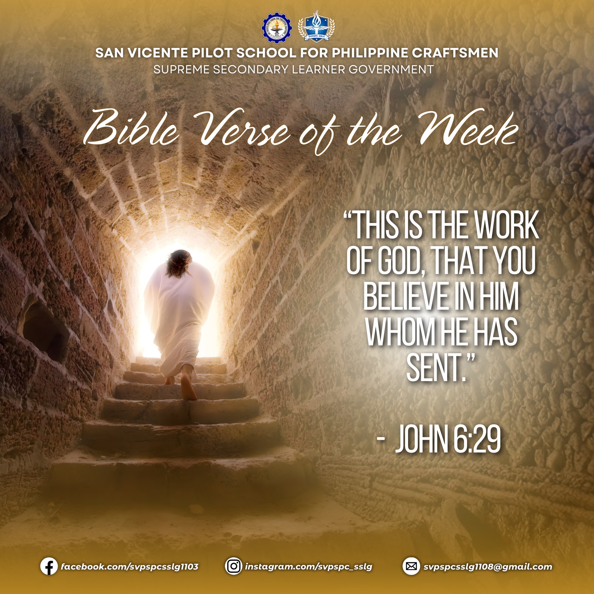 SVPSPC - “𝐓𝐇𝐈𝐒 𝐈𝐒 𝐓𝐇𝐄 𝐖𝐎𝐑𝐊 𝐎𝐅 𝐆𝐎𝐃, 𝐓𝐇𝐀𝐓 𝐘𝐎𝐔 𝐁𝐄𝐋𝐈𝐄𝐕𝐄 𝐈𝐍 𝐇𝐈𝐌 𝐖𝐇𝐎𝐌 𝐇𝐄 𝐇𝐀𝐒 ...