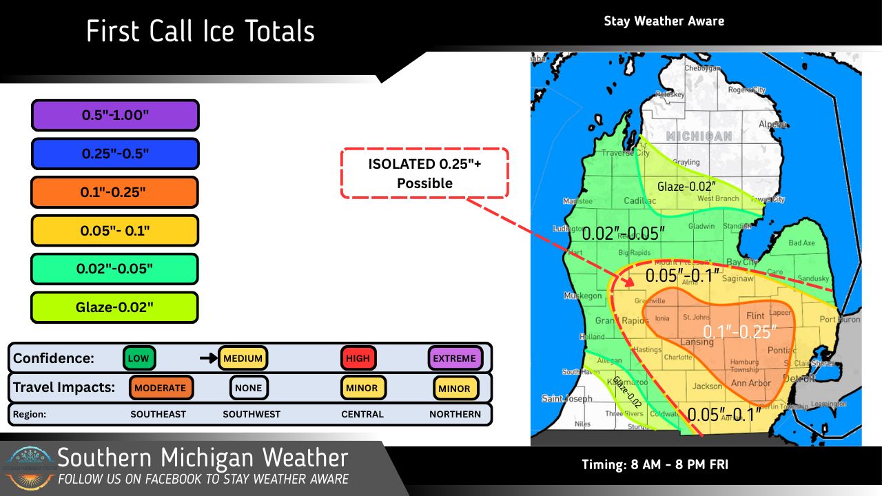 Southern - ⚠️ FIRST CALL ICE TOTALS⚠️ Freezing rain is expected to move ...