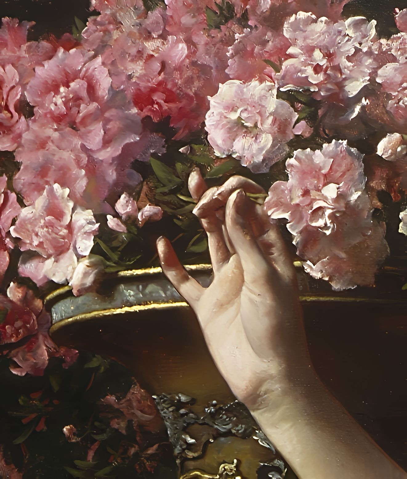 A Lady in a Lilac Dress with Flowers, (circa 1880s), Władysław Czachórski
