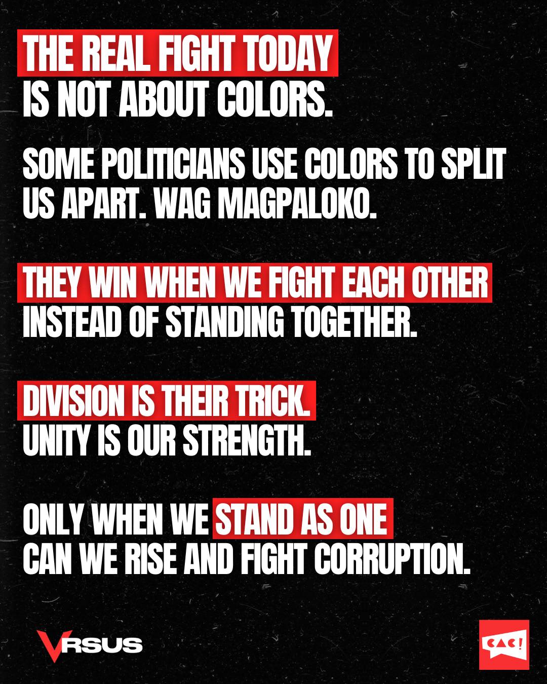VRSUS - THE REAL FIGHT TODAY IS NOT ABOUT COLORS! IT IS AGAINST ...