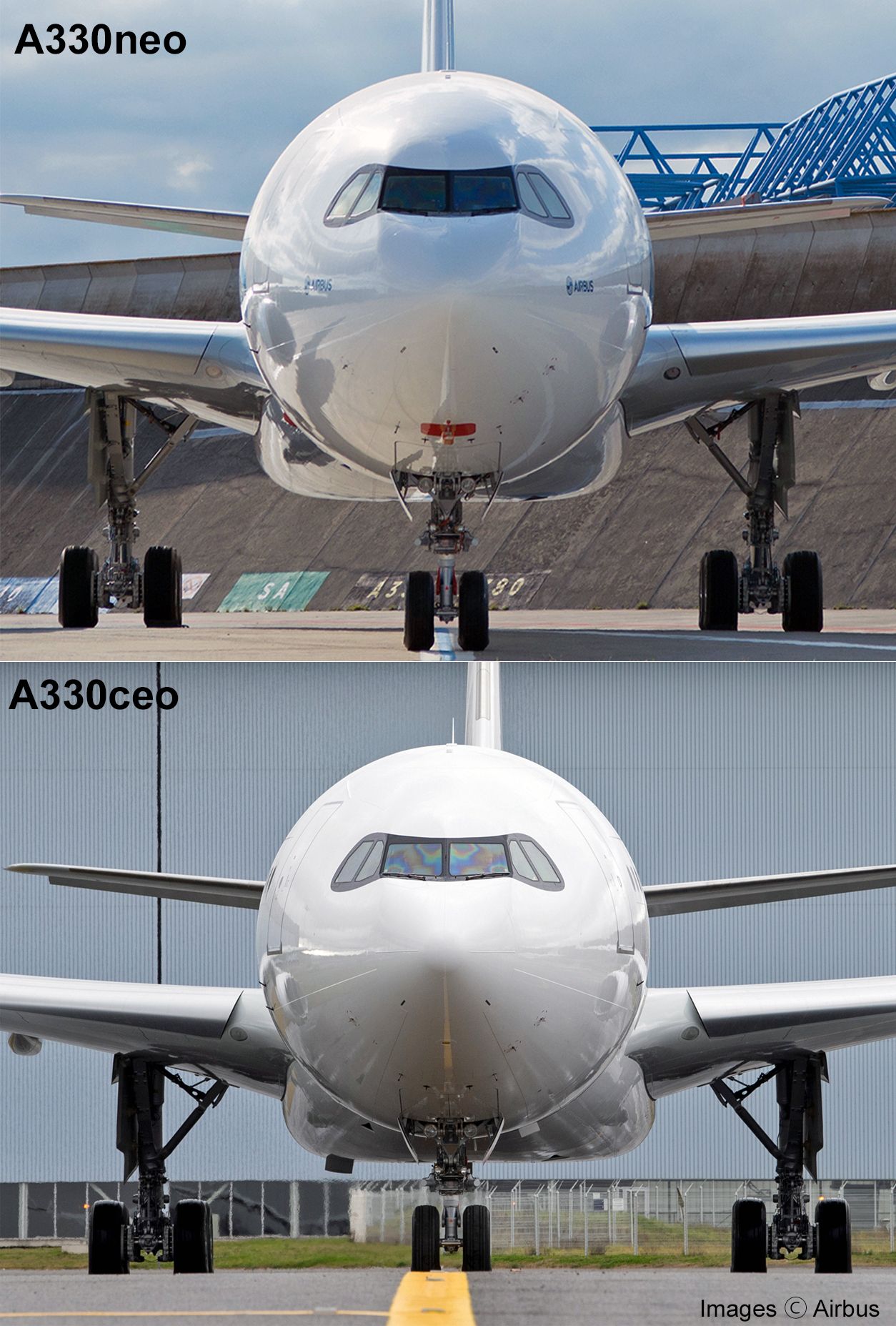 Nonstop - A head-on comparison of the Airbus A330neo (top) and the ...