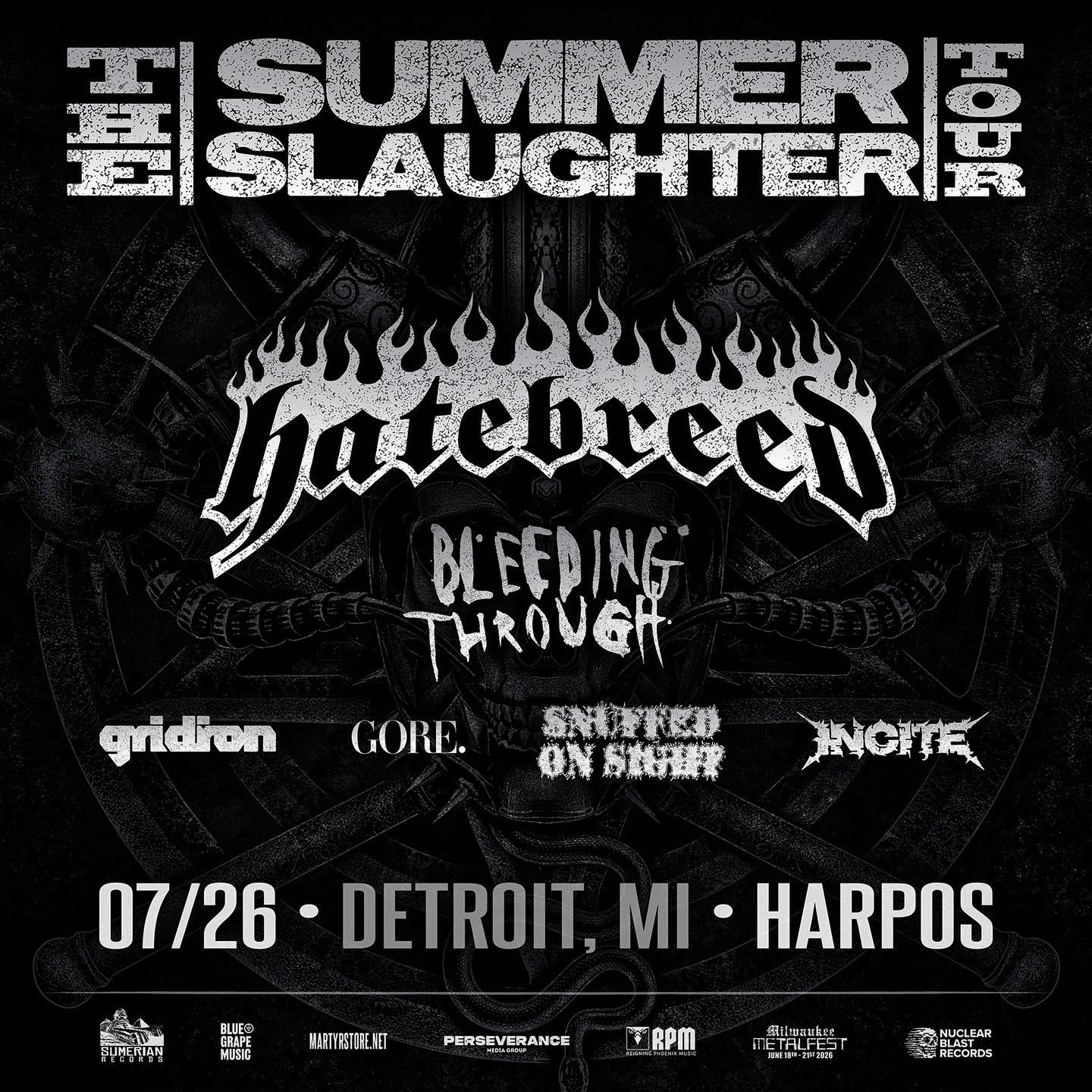 Summer Slaughter Tour 2025 lineup at Harpos Concert Theatre