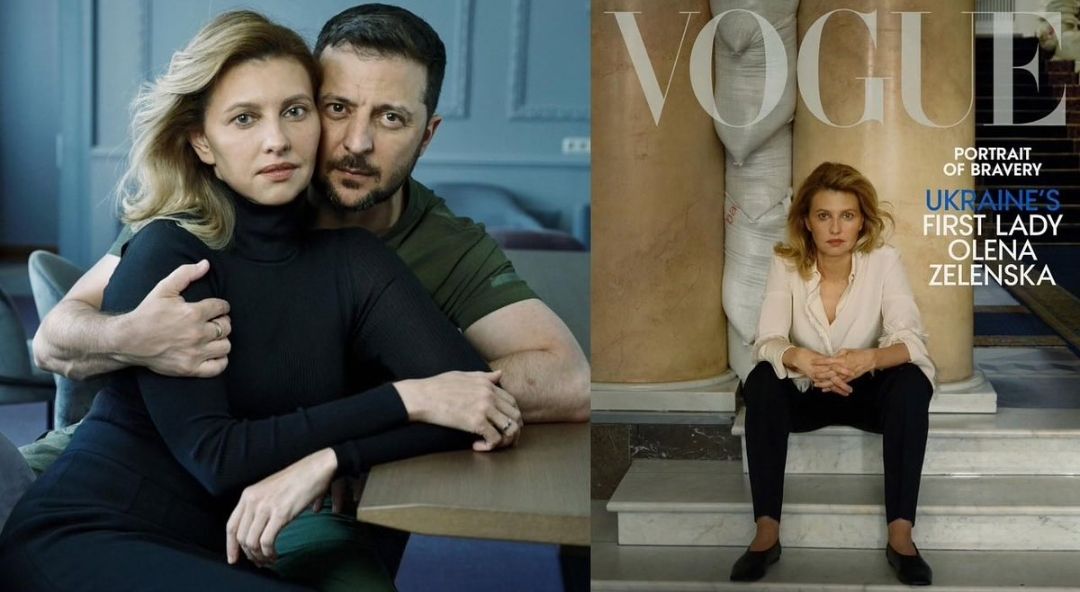 Ukrainian first lady Olena Zelenska was criticized for her pose on