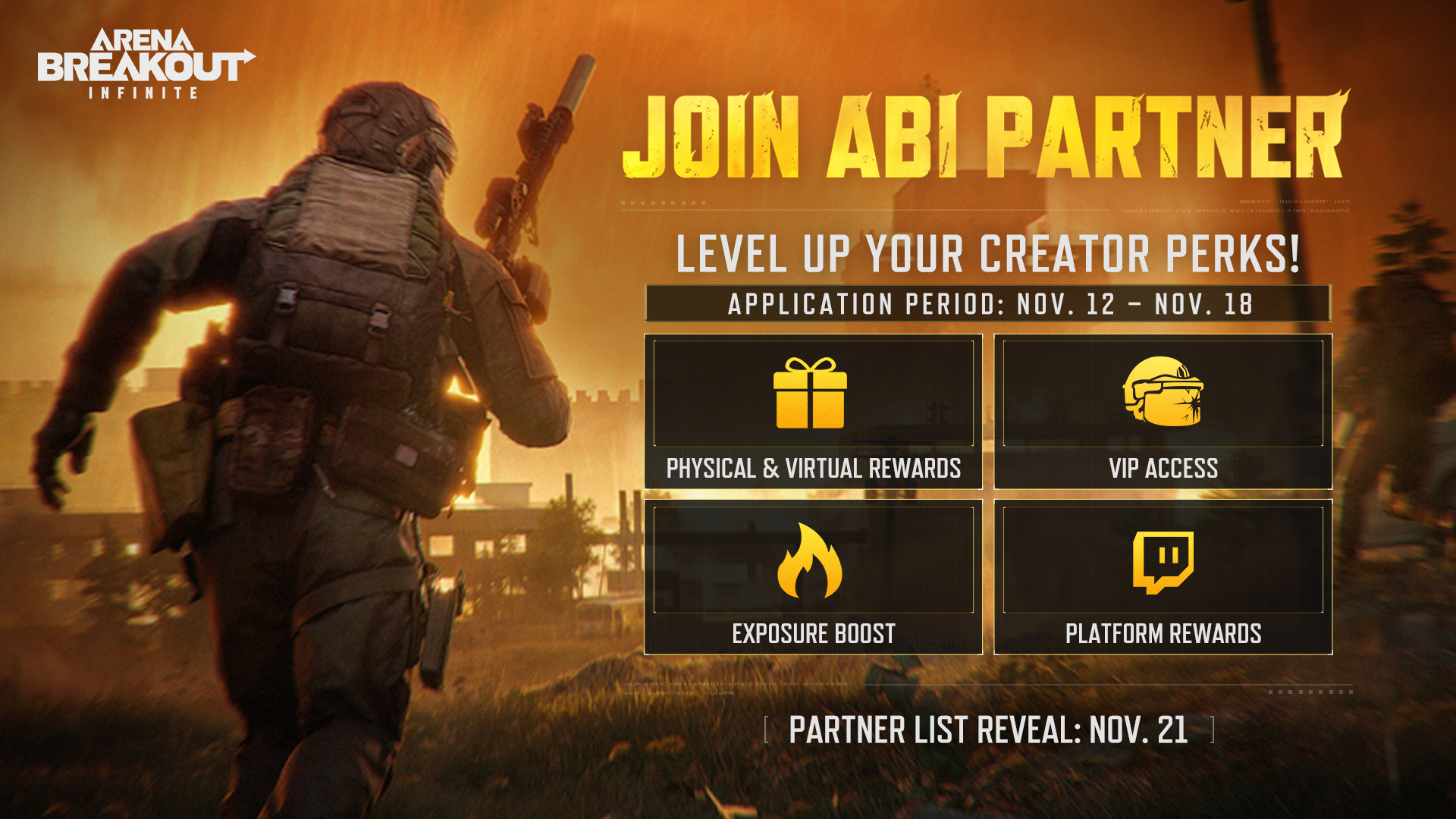 Join the ABI Partner Program... - Arena Breakout: Infinite | Facebook