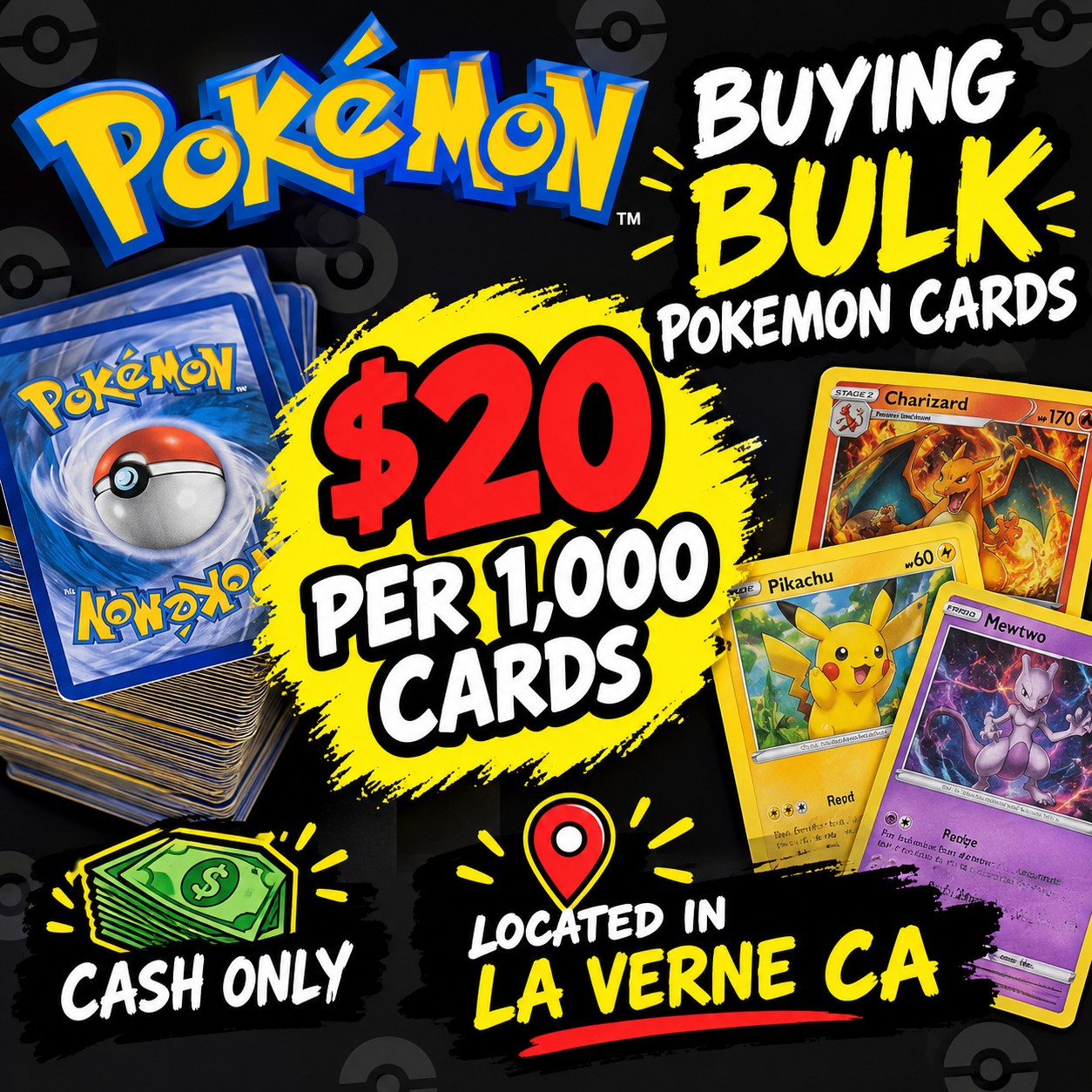 ポケモンカードゲーム Bulk sell Buying Bulk Pokémon Cards for 20$ Per 1000 Cards DM for more info