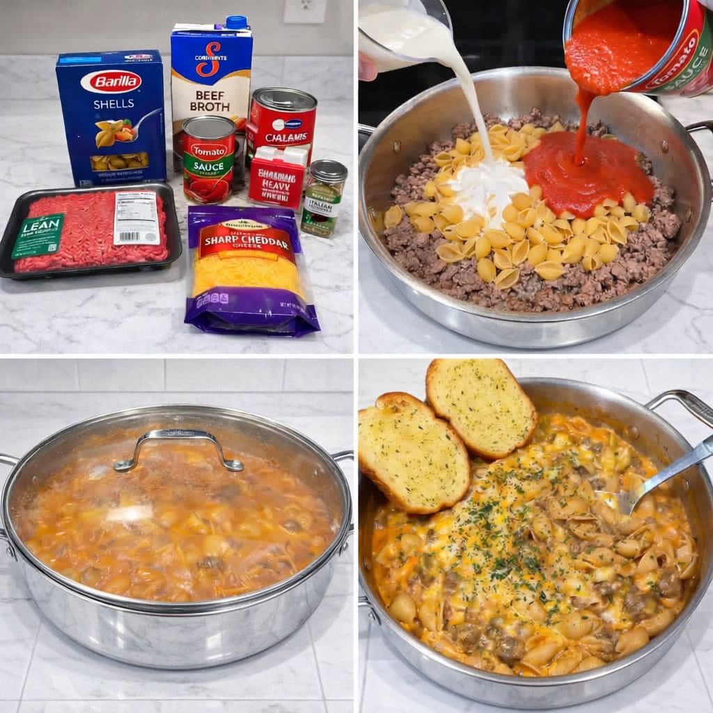 One Pot Creamy Beef & Shells 🤍🍝 This... - Larissa rissy roo | Facebook