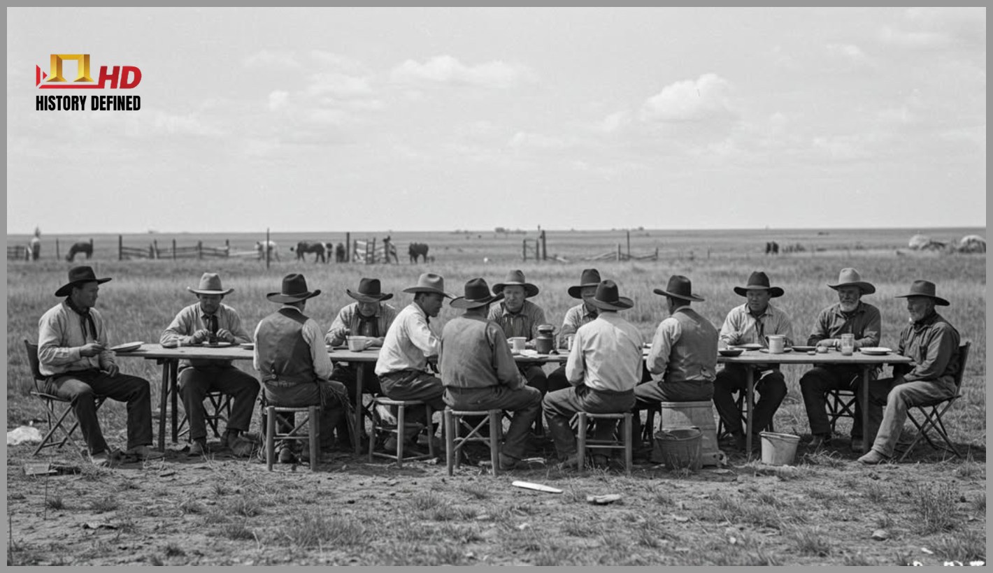 History - 🍂 A Cowboy’s Dinner Under the Texas Sky 🤠 This 1886 photo ...