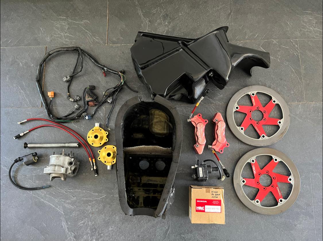 Honda RS125 NF4 and NX4 left-over parts. part numbers are in the