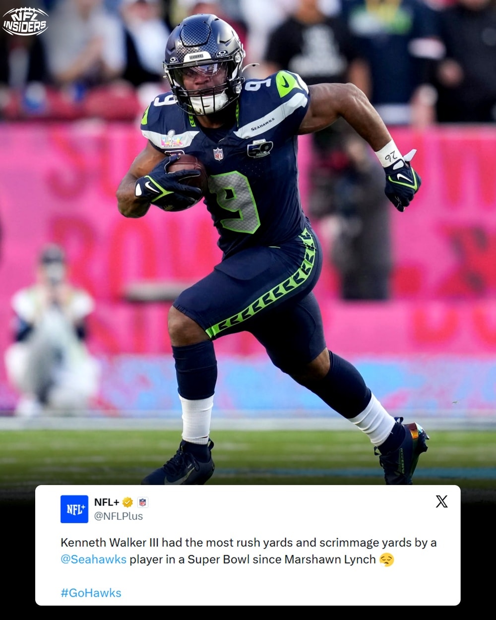 Seahawks running back Kenneth Walker III has been named the MVP of