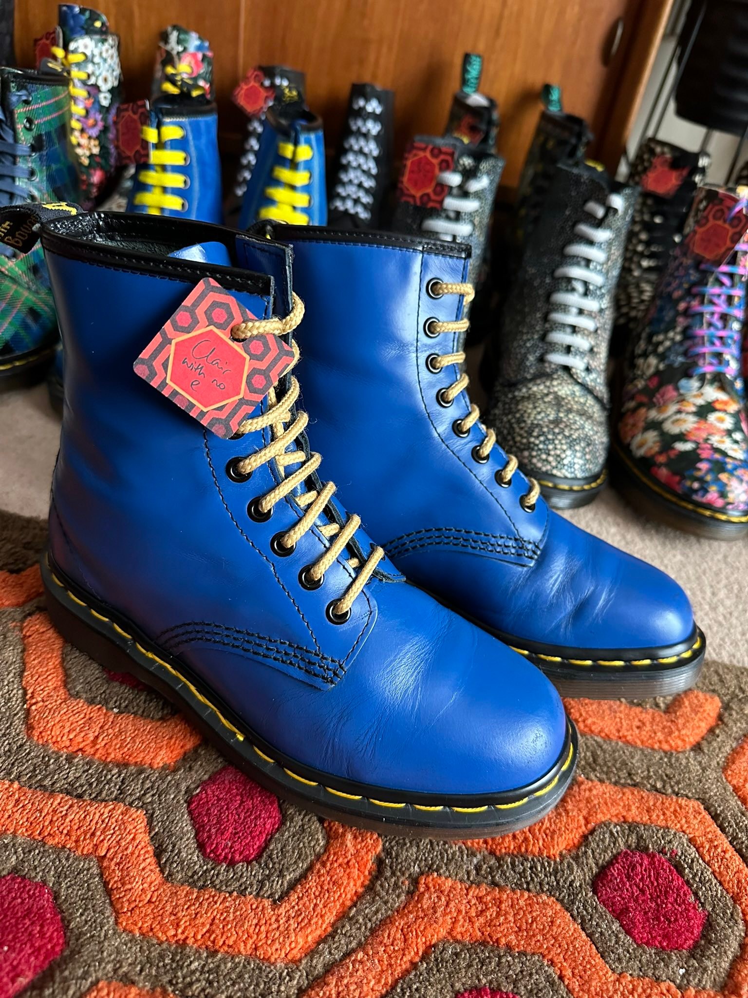 Vintage England-made Dr. Martens size 5 in bright blue