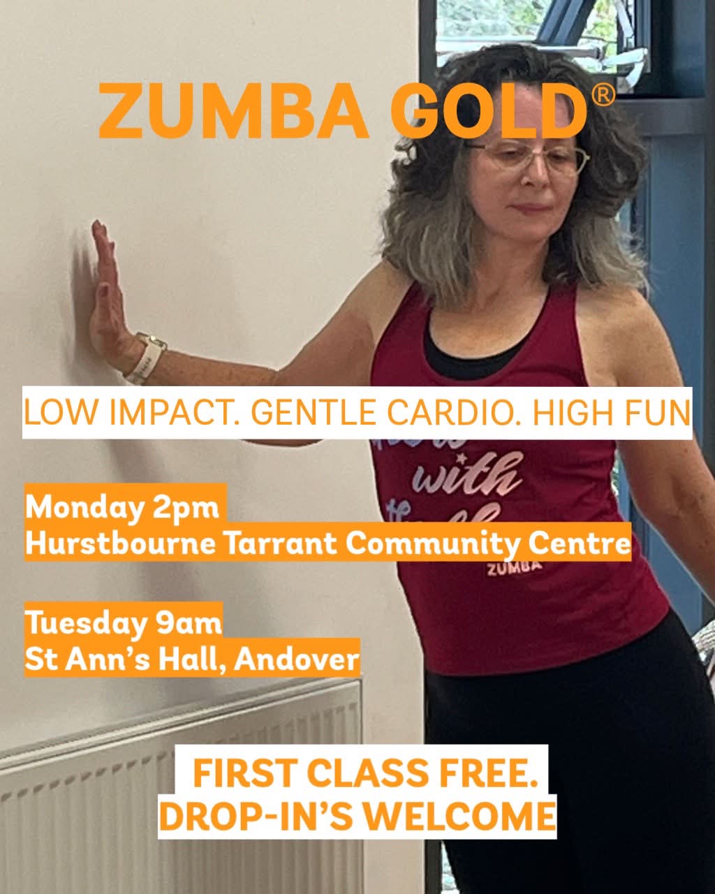Zumba Gold classes in Andover, Hampshire and Hurstbourne Tarrant