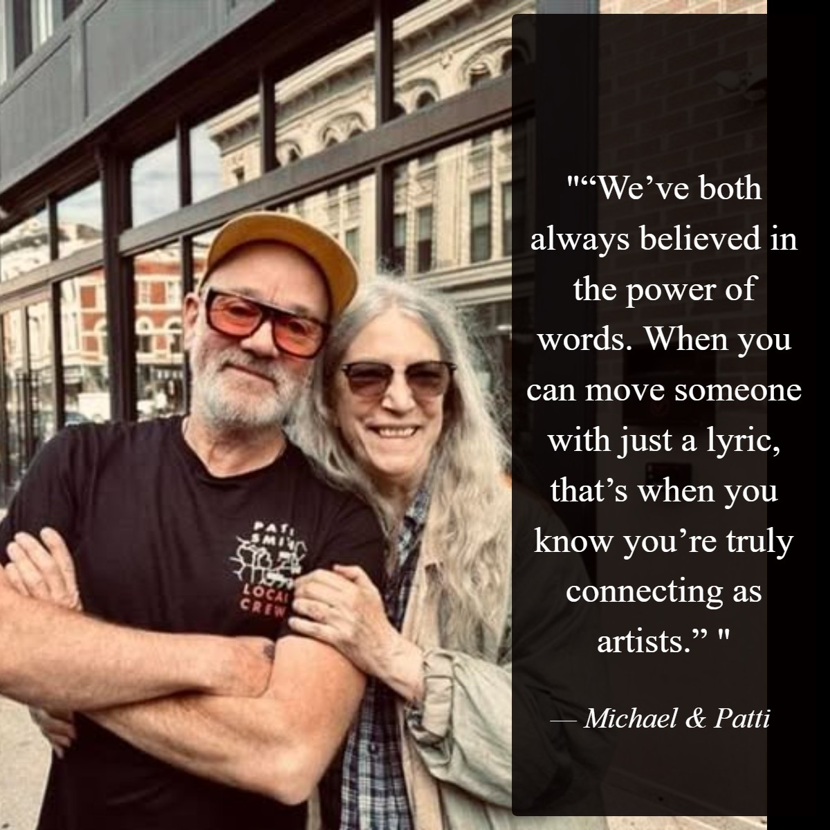 Rock - Michael Stipe, frontman of R.E.M., and Patti Smith, punk poet ...