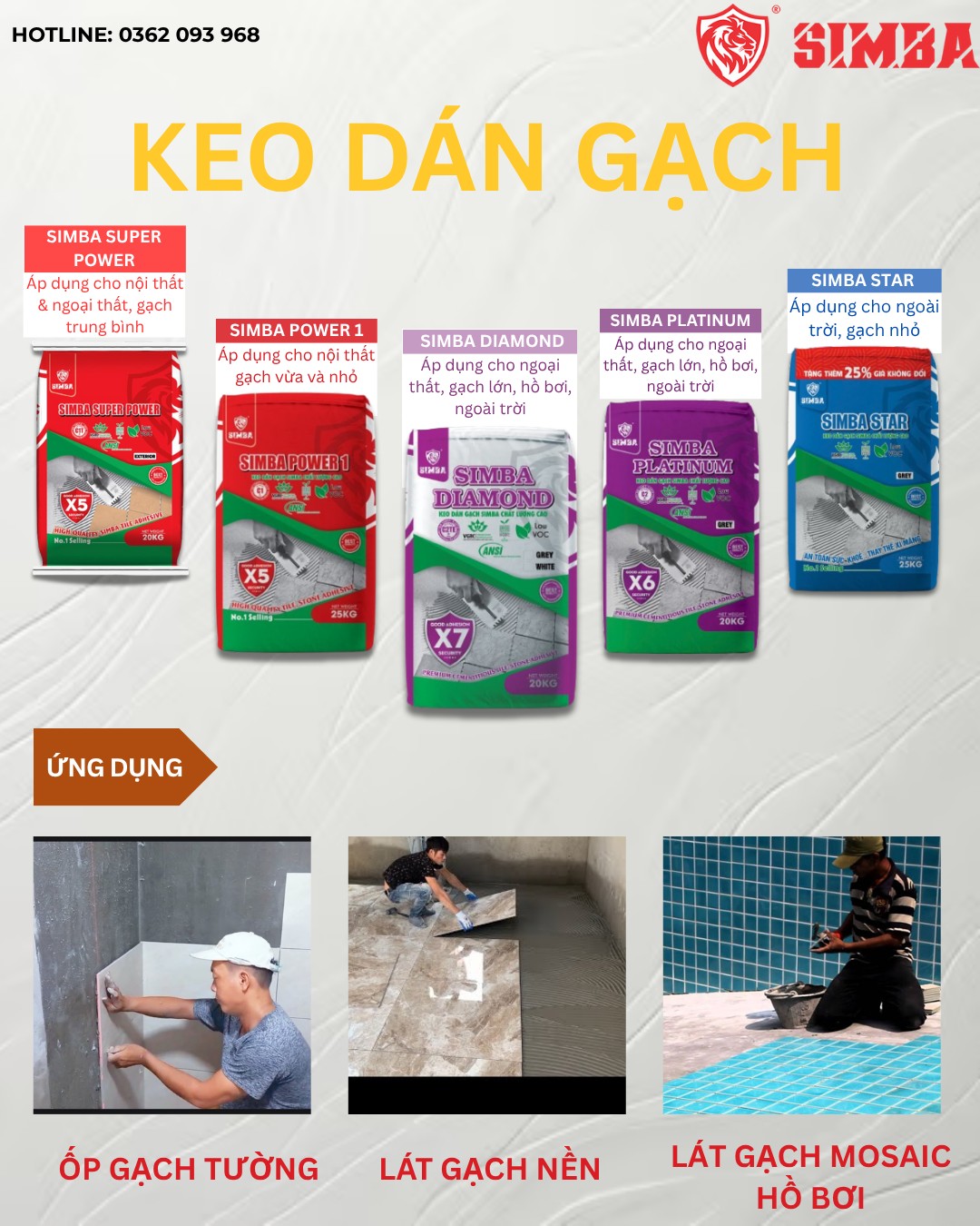 KEO - 🔥 KEO DÁN GẠCH SIMBA – CHUYÊN GIA DÁN GẠCH CHUẨN BỀN LÂU 🔥 Bám ...
