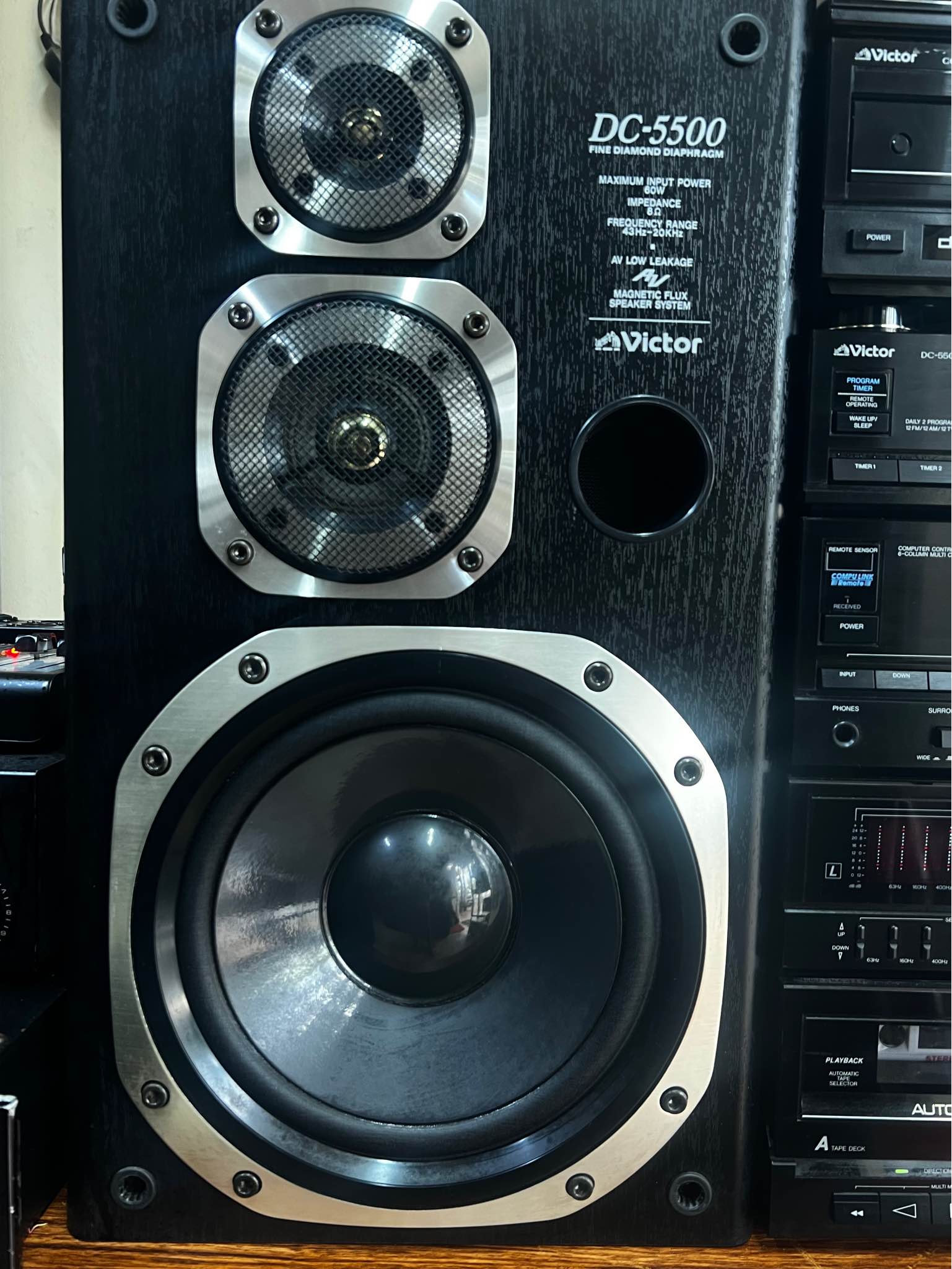 The Victor DC-5500 is a vintage stereo component system that