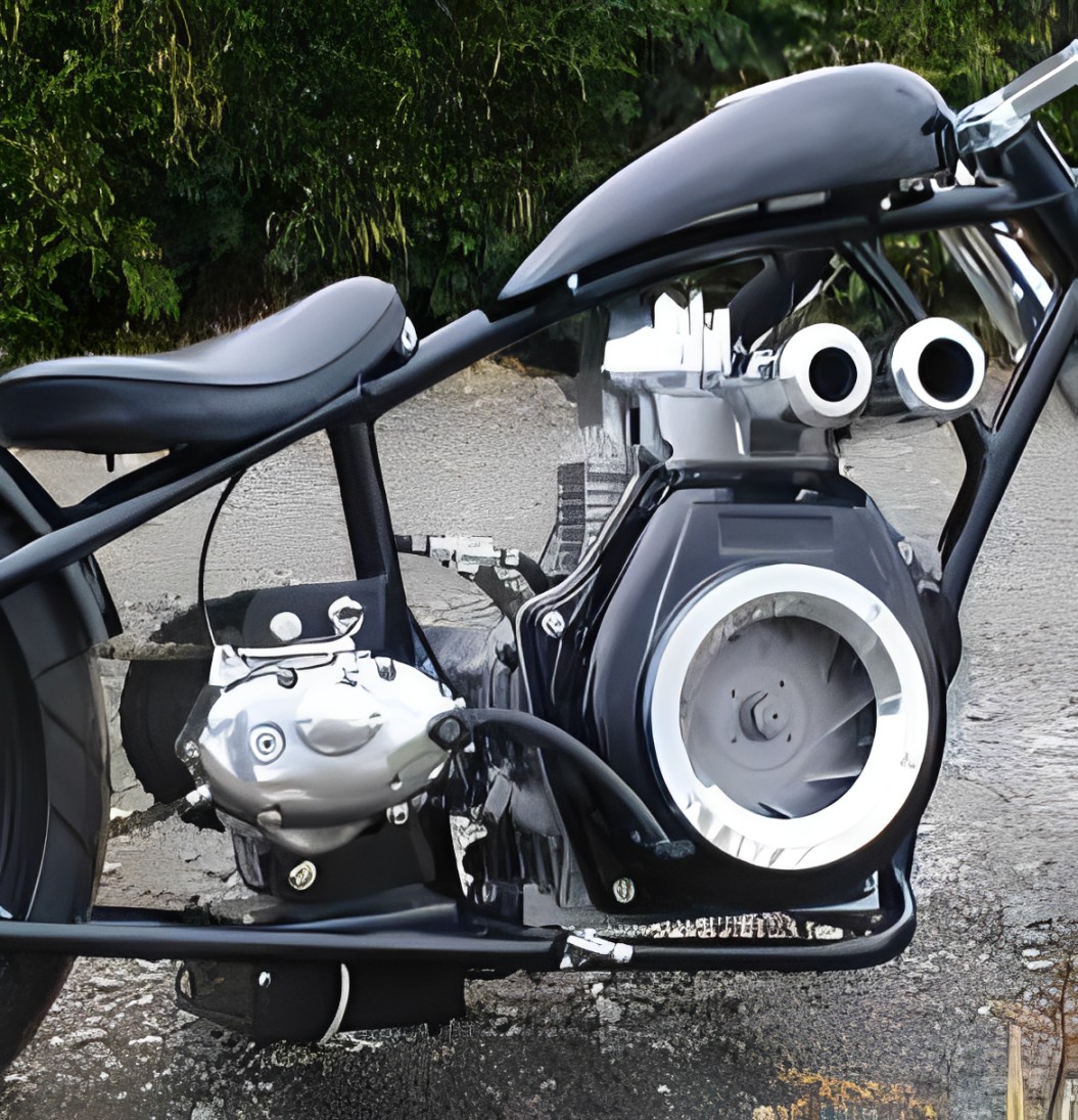Custom Yoshi motorcycle with unique features