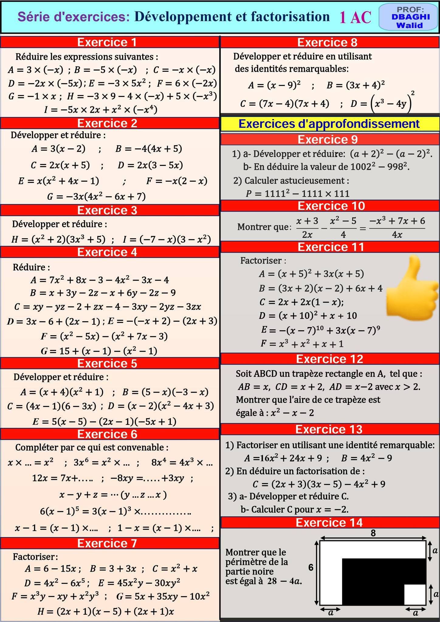 🔥 1APIC 2AC | Série Développer &... - math collège en ligne | Facebook