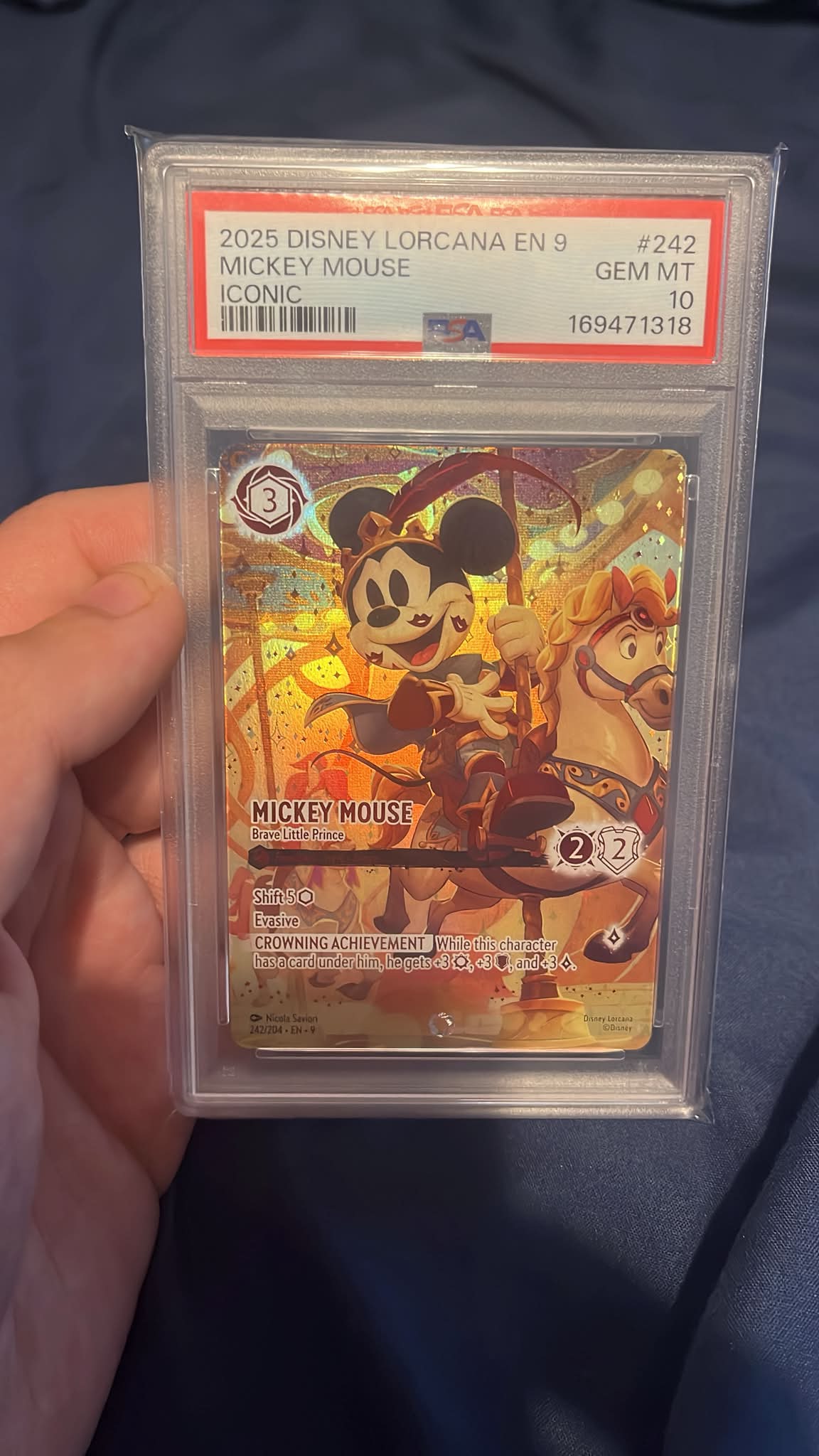 Disney Lorcana プロモ Mickey Mouse PSA10 Disney Lorcana Mickey Mouse Iconic PSA 10 for sale at $14k OBO