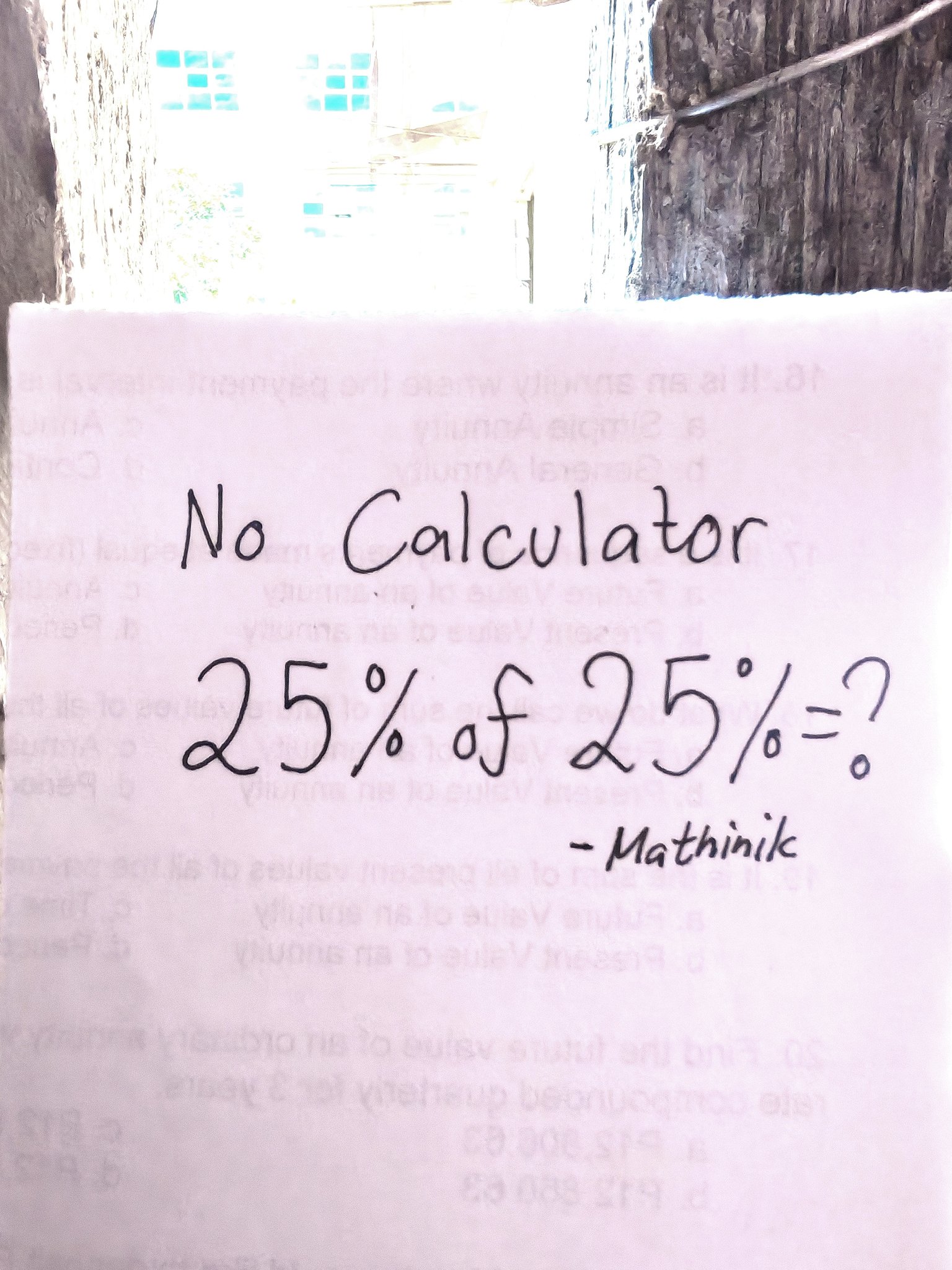 Mathinik - Mental Math What is 25% of 25%? #MATHinik #mathematics # ...