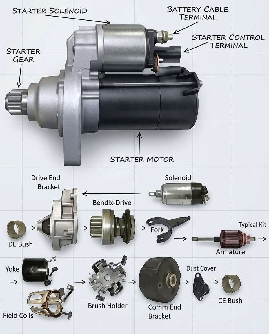 𝐀𝐔𝐓𝐎 𝐓𝐄𝐂𝐇𝐍𝐈𝐗 | A detailed diagram illustrating the components of a ...