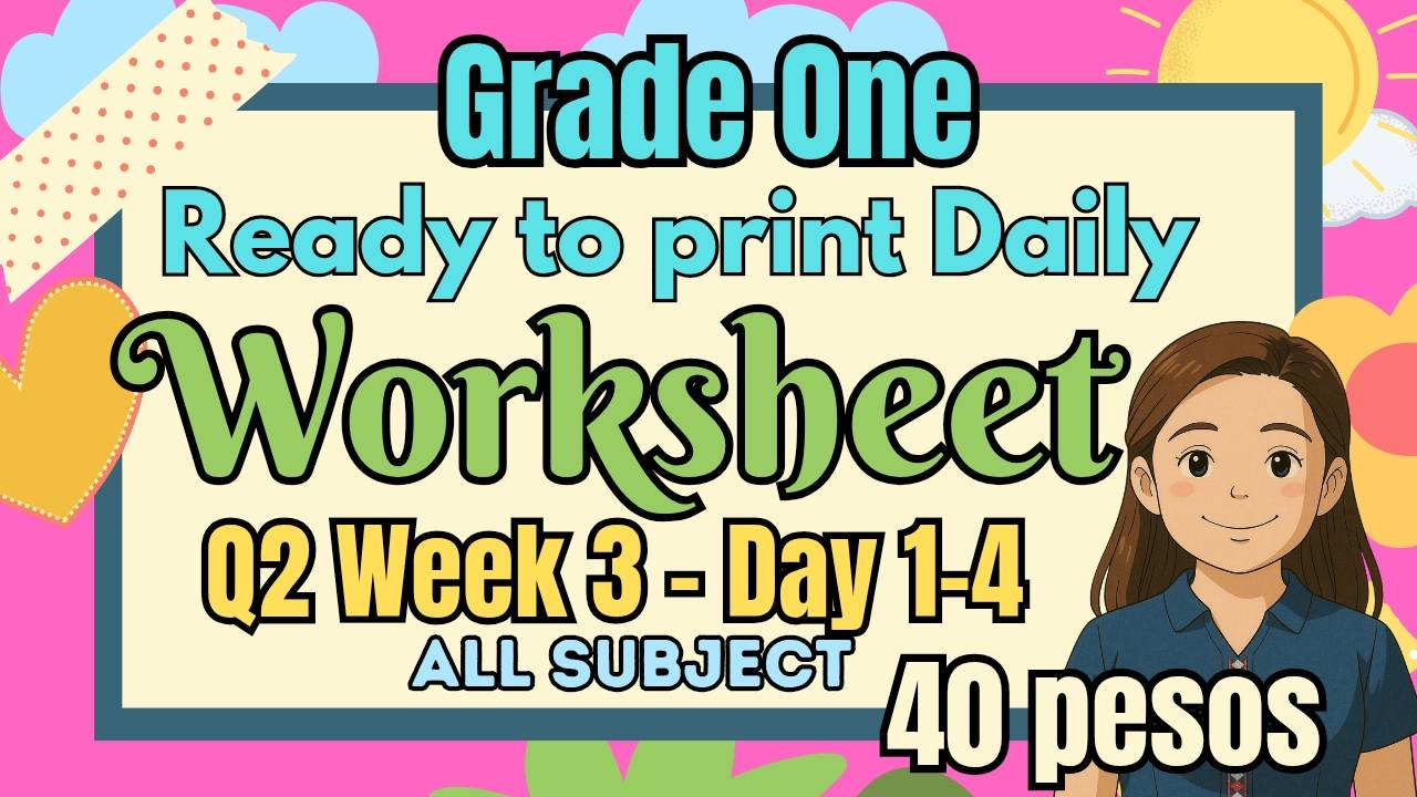 Teacher Regine - Grade 1 Q2- Week 3 Worksheet 📌Heart... | Facebook