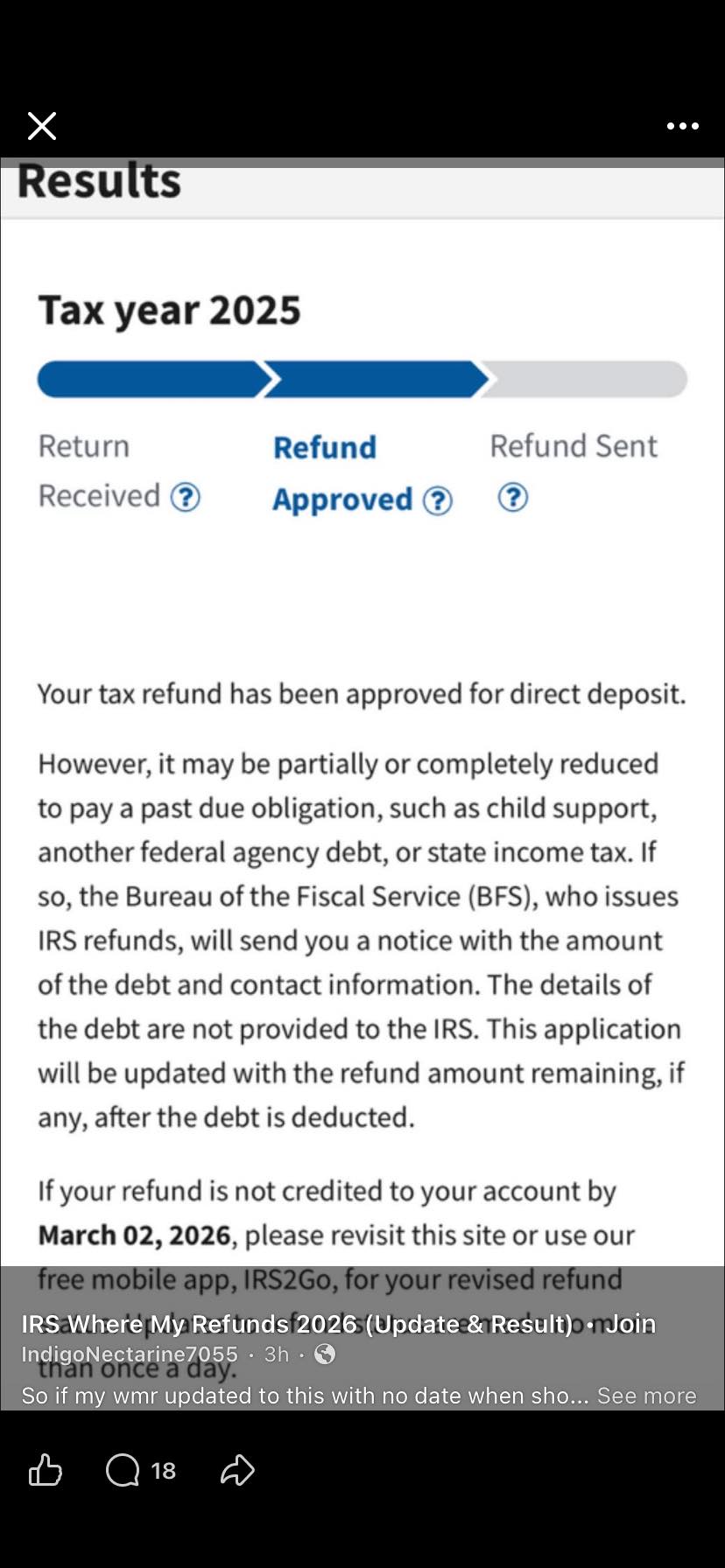 IRS Where My Refunds 2026 (Update & Result) | Anybody with offset and ...