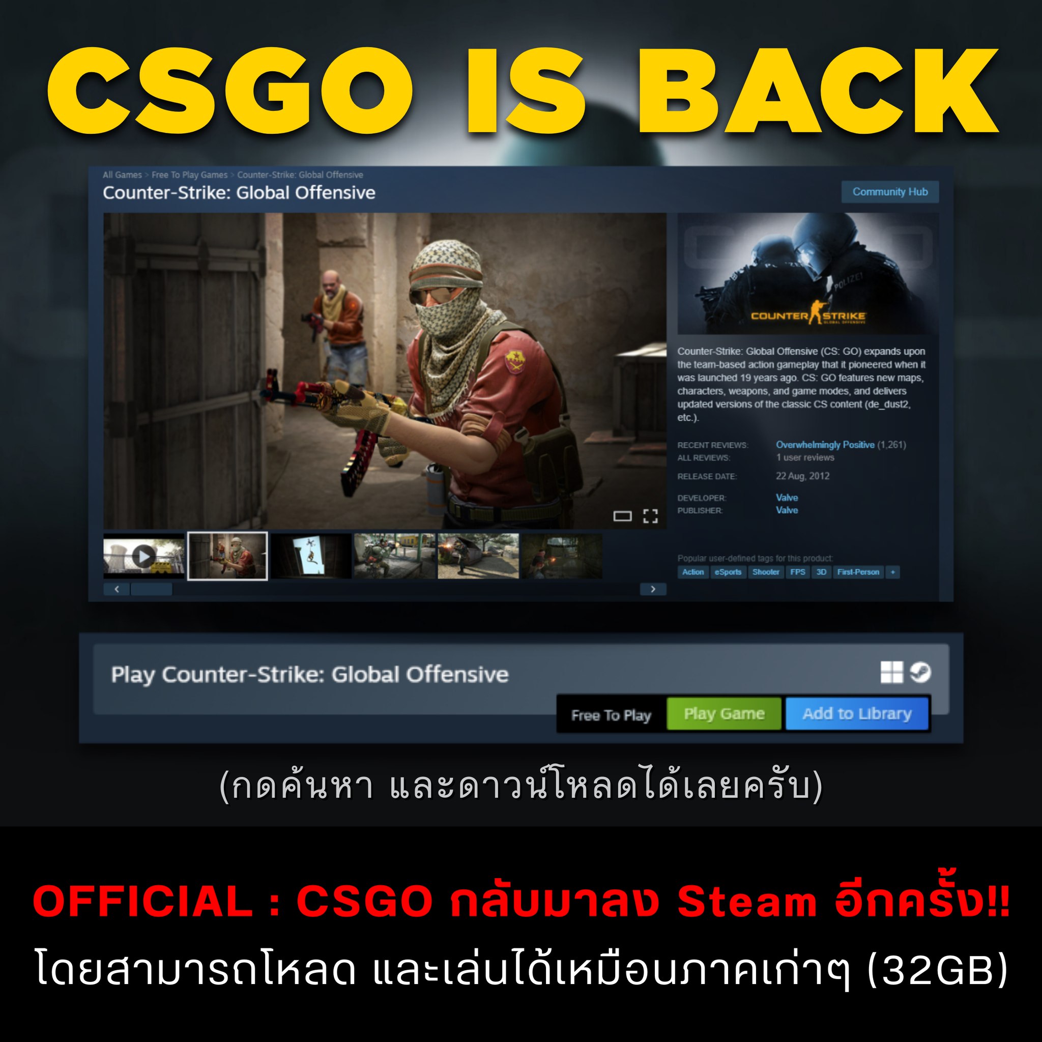 OFFICIAL : CSGO IS BACK KUB!!... - Counter-Strike Station | Facebook