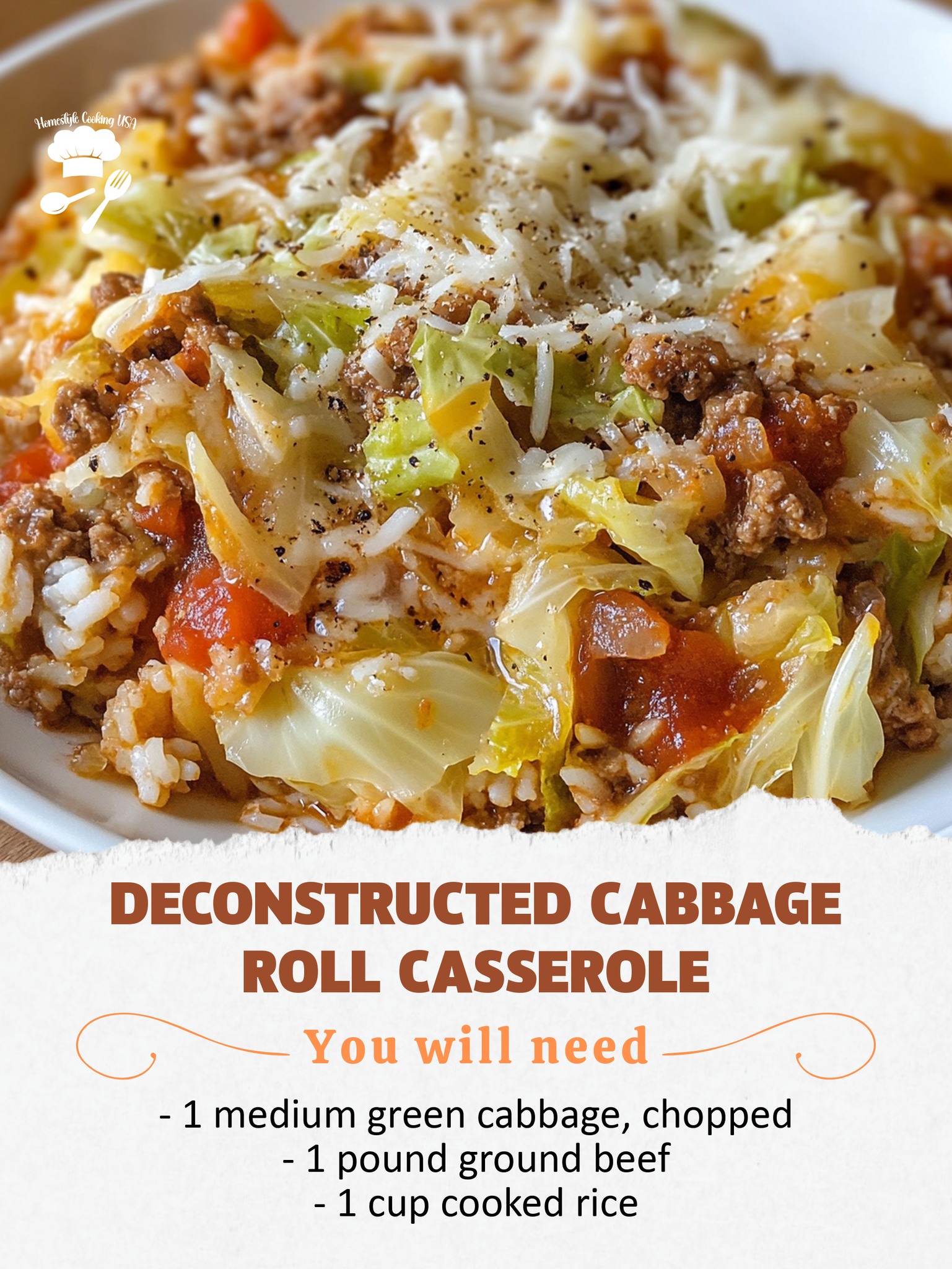 Homestyle - Deconstructed Cabbage Roll Casserole Ingredients: - 1 ...