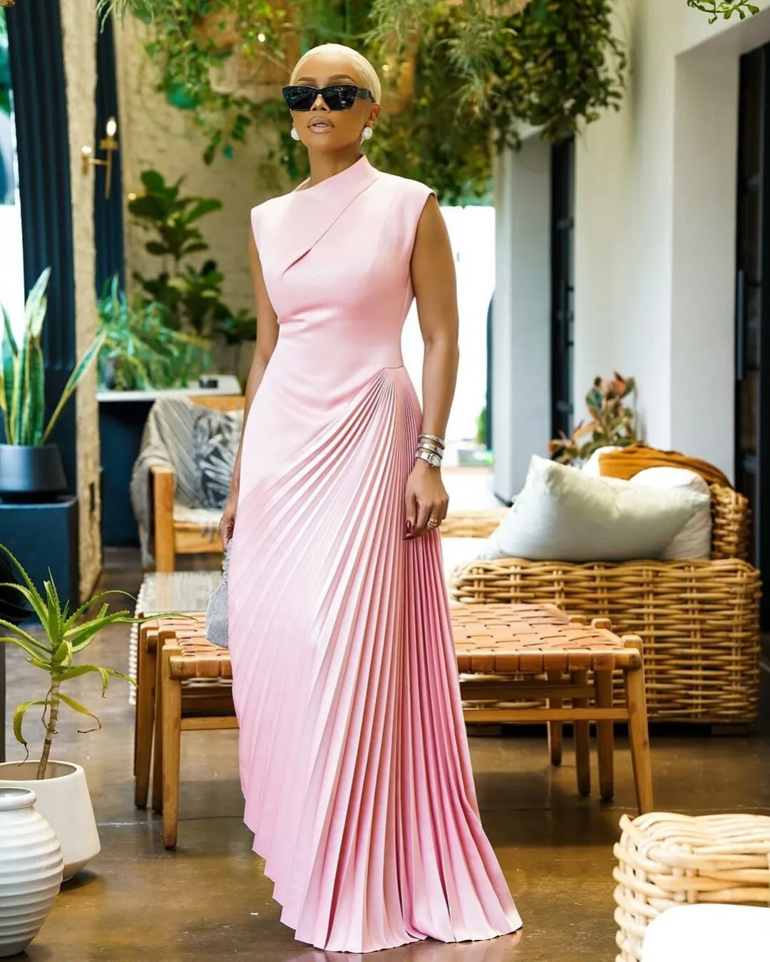 bonang 31st birthday dress South African celebrity, Matheba, slays in $570 CHATS by C. DAM “Sesan” The gorgeous Presenter recently slayed in this pink ensemble for her friend, the former Miss SA Natasha Joubert's instagram bonang matheba red carpet dresses