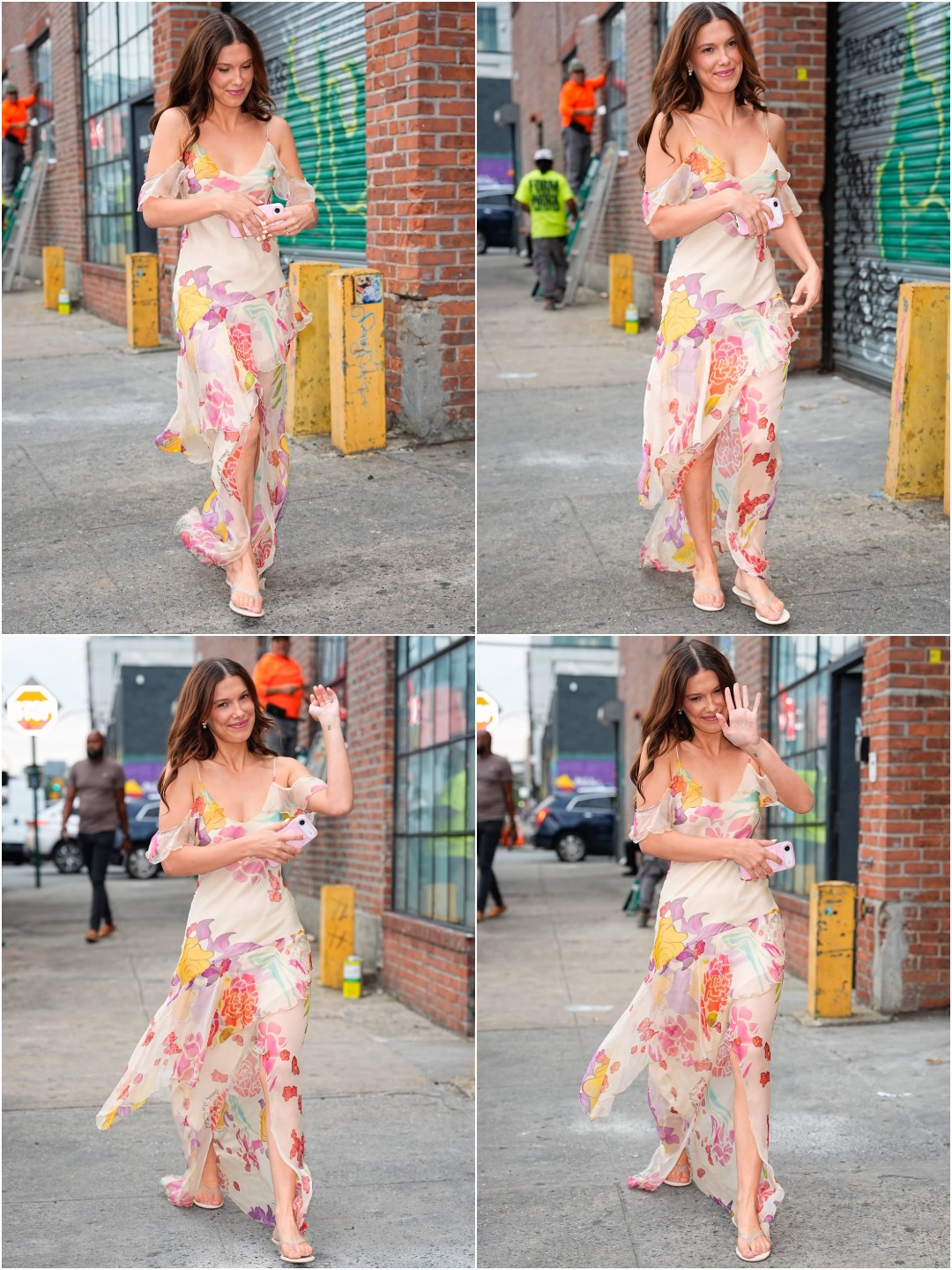 millie bobby brown floral dress brought effortless summer elegance to the launch of Blooms by Play-Doh in New York, wearing the dreamy Flores Silk Chiffon by Donde Esteban. The flowing design perfectly Color:Charcoal 2_year_old_gift Liora's Wrath Mini Dress