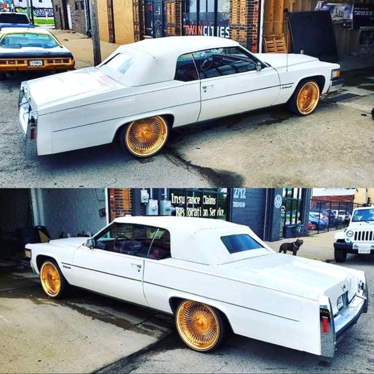 24s all gold dayton wire wheels on 1979 cadillac deville