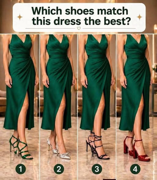 green dress match shoes What high heels a dress? evening_gown