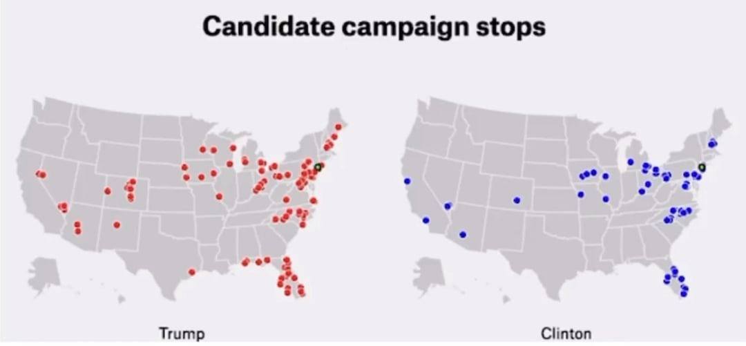 Logan - Campaign Stops By Trump and Clinton From September 1st to ...