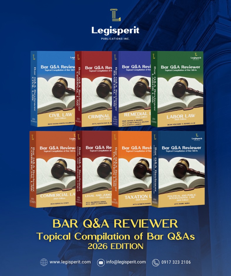 Legisperit - Available soon! The Legisperit 2026 Bar Q&A Reviewer ...