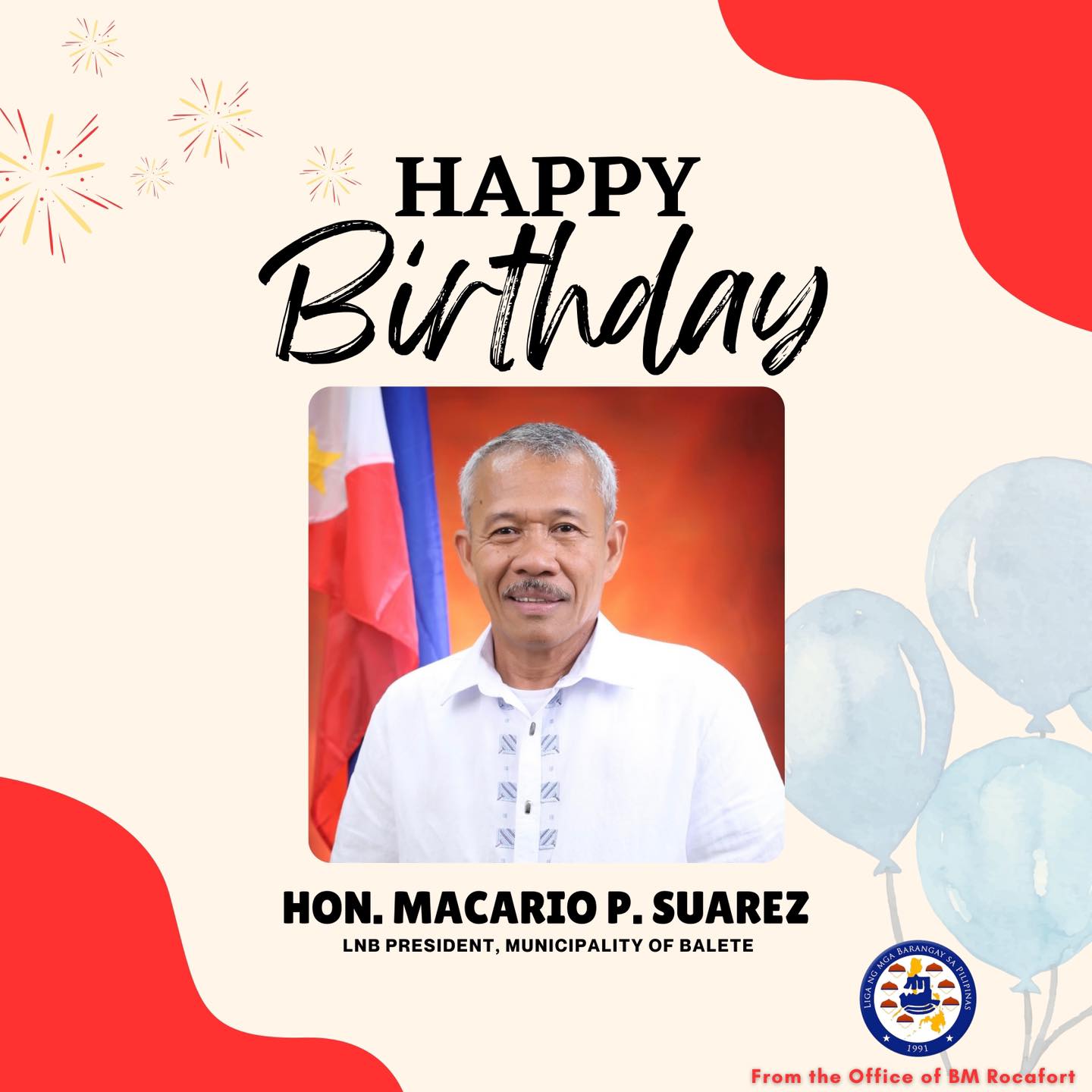 Boardmember Fernando Rocafort/PLnb President - Naghahatid ng pagbati ...