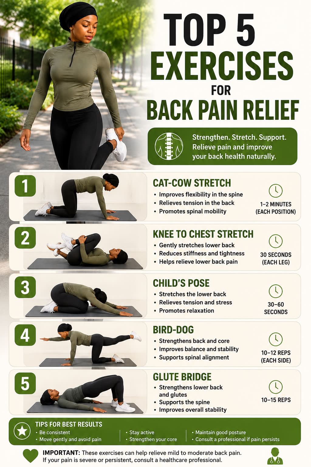 Back Pain Relief 🔥 Try this exercises and let me know
