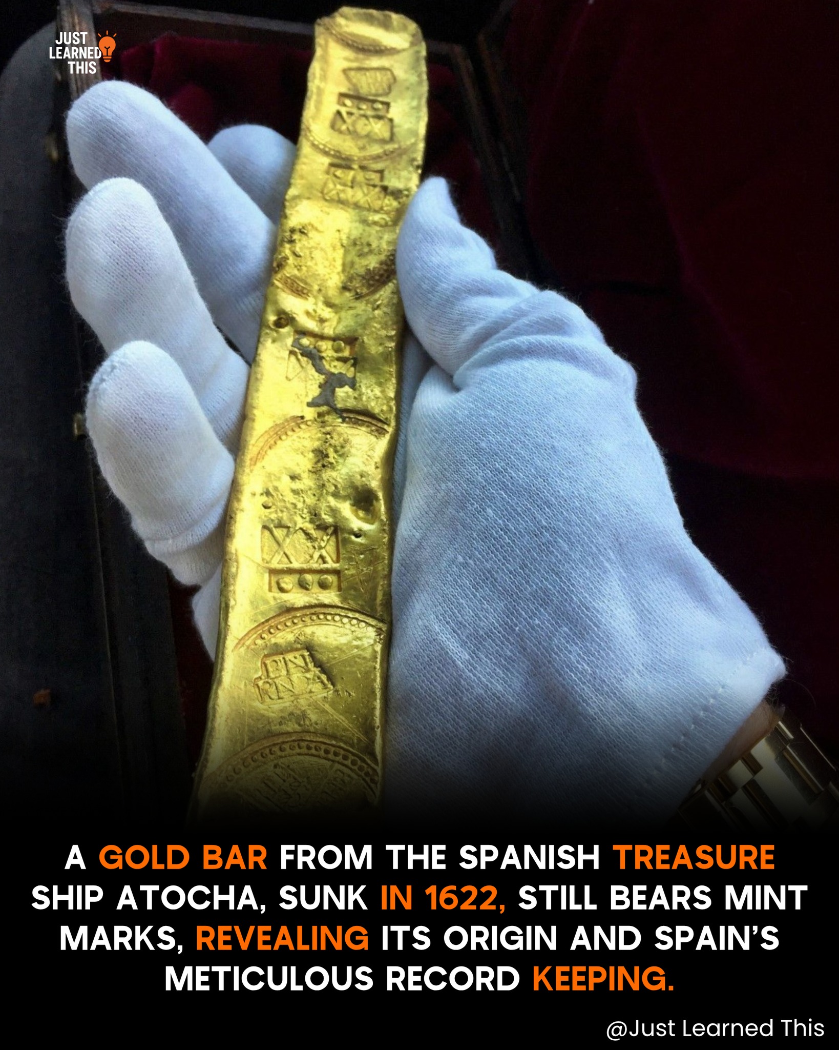 Taffi Fisher with gold bars from Atocha Golden Crew