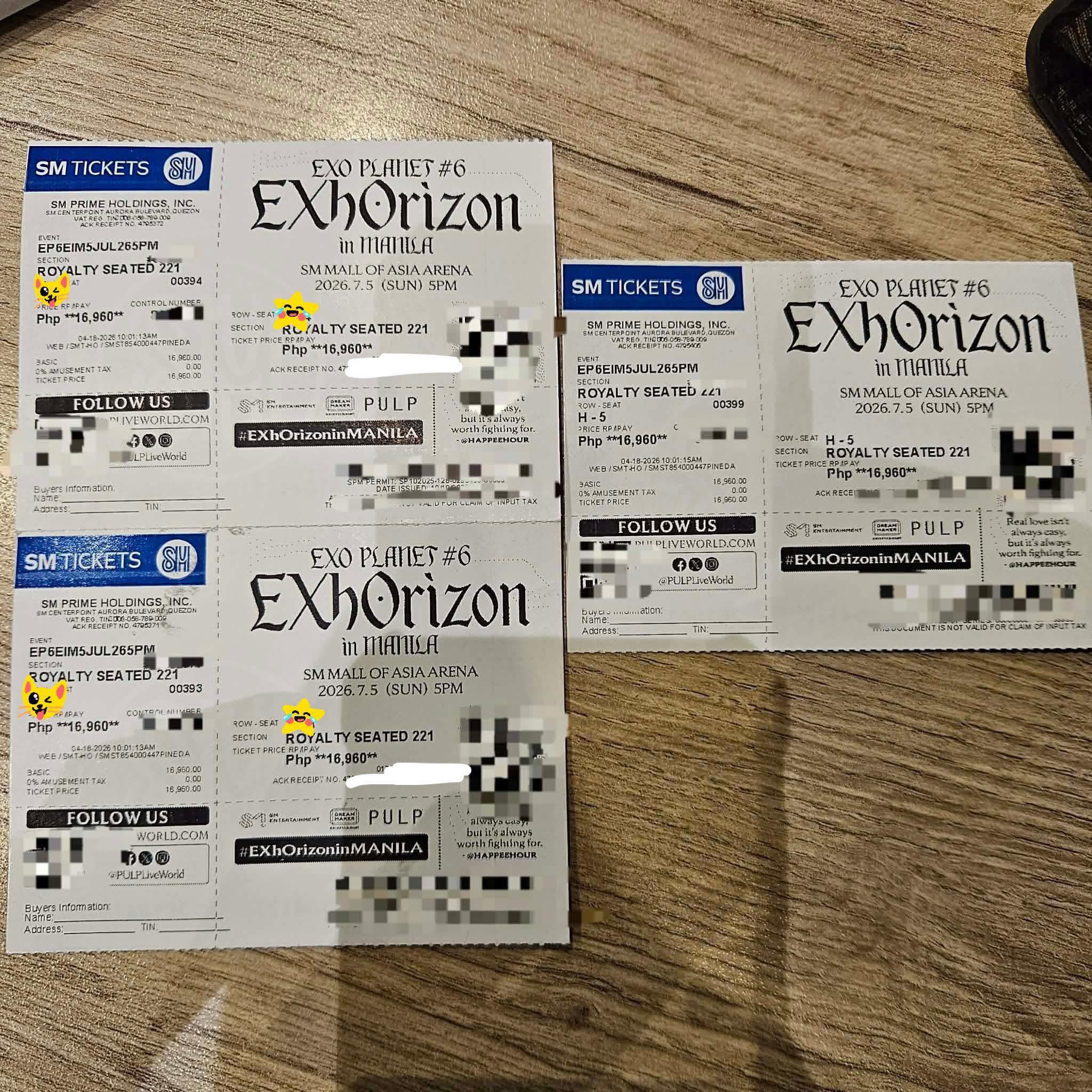 Exo concert tickets for sale at Premier Suite