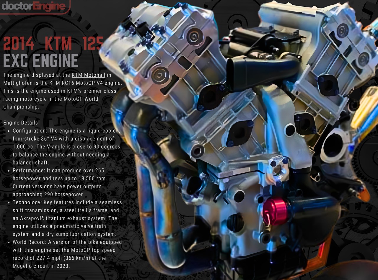 KTM RC16 MotoGP V4 engine at KTM Motohall