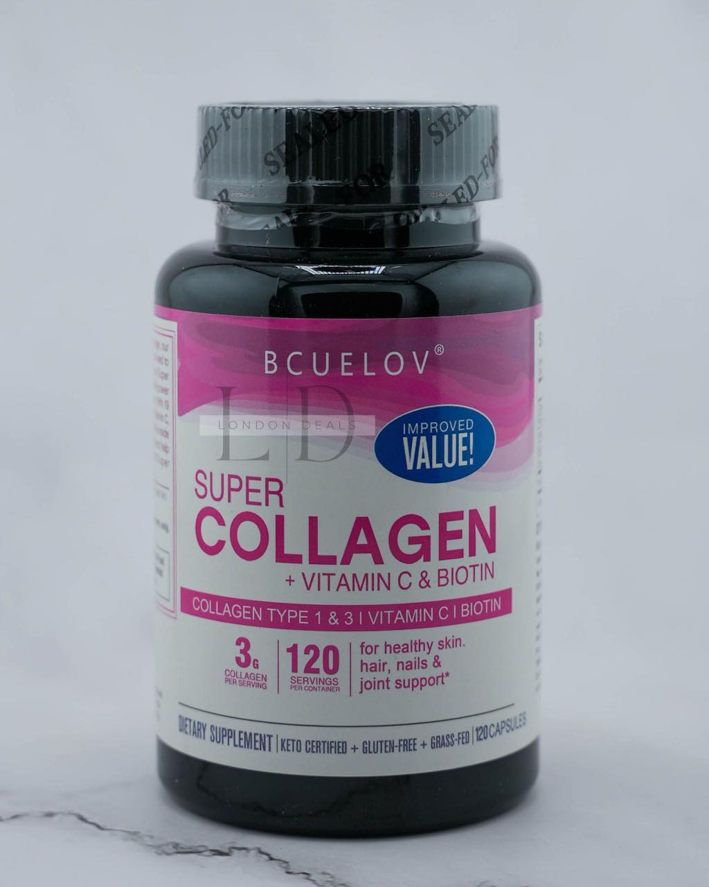 bcuelov glutathione Super Collagen +Vitamin C Tablets(120tablets)*** Price: 3199 Taka only! Benefits: BCUELOV Super Collagen + Vitamin C & Biotin tablets, with 120 tablets, are designed to support skin, hair, nail, and joint Variant:50µg Nature's Fusions - Free مكمل تعزيز المناعة