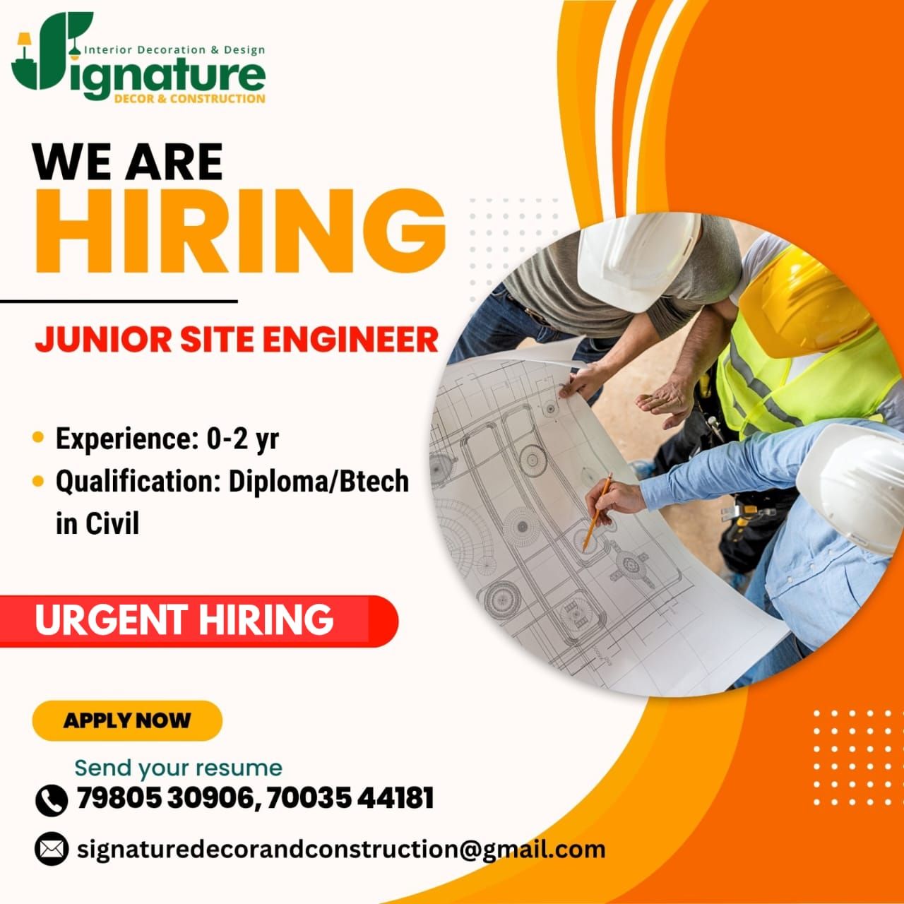 Signature - 📢 We’re Hiring – Site Engineer Wanted! 🏗️ Join our growing ...